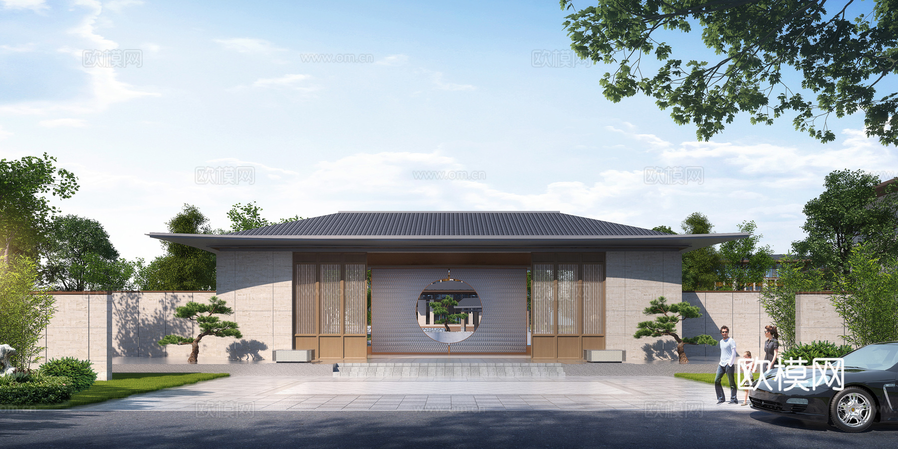 新中式 酒店 度假区 名宿3d模型