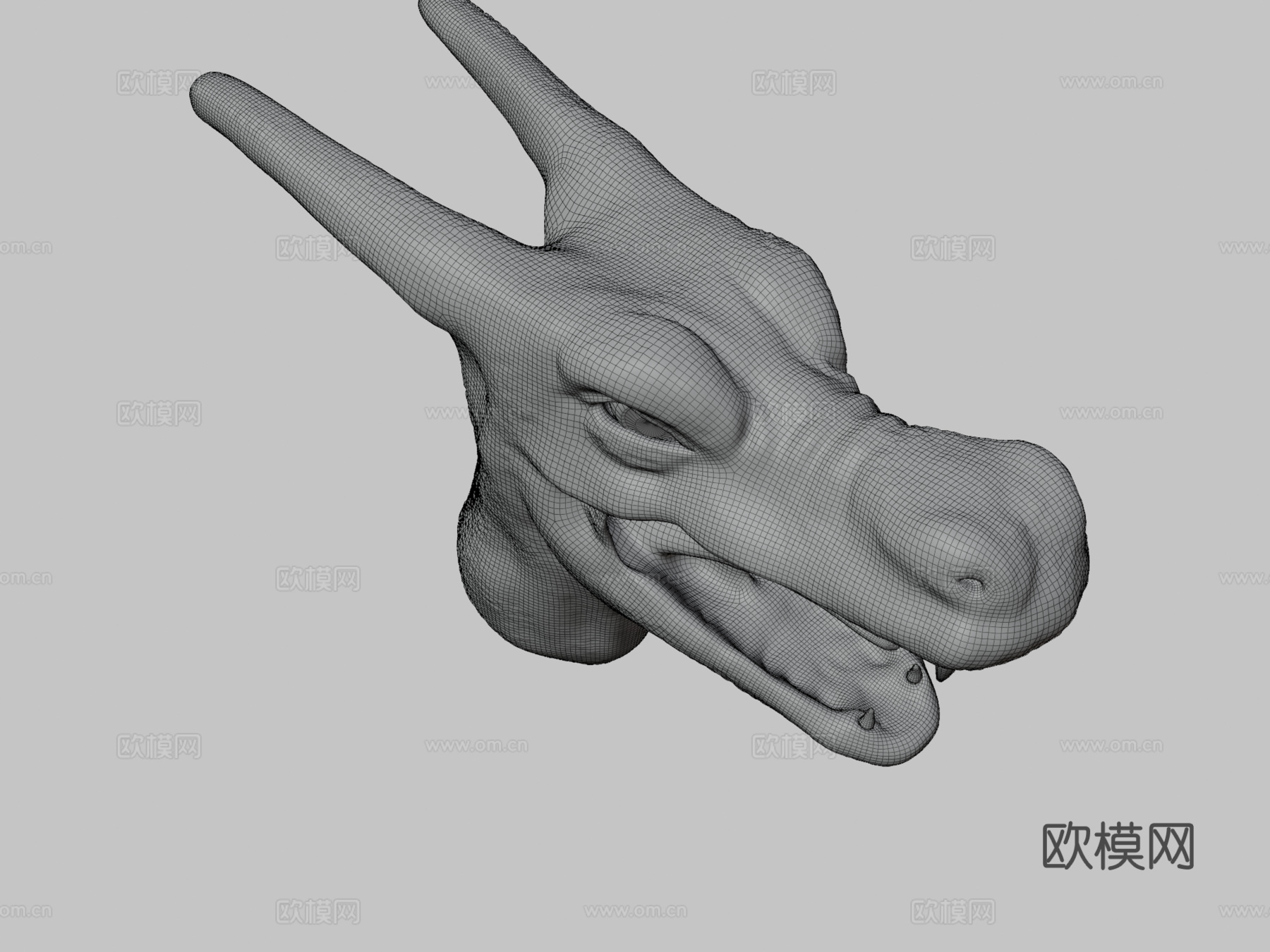 喷火龙头部雕塑3d模型