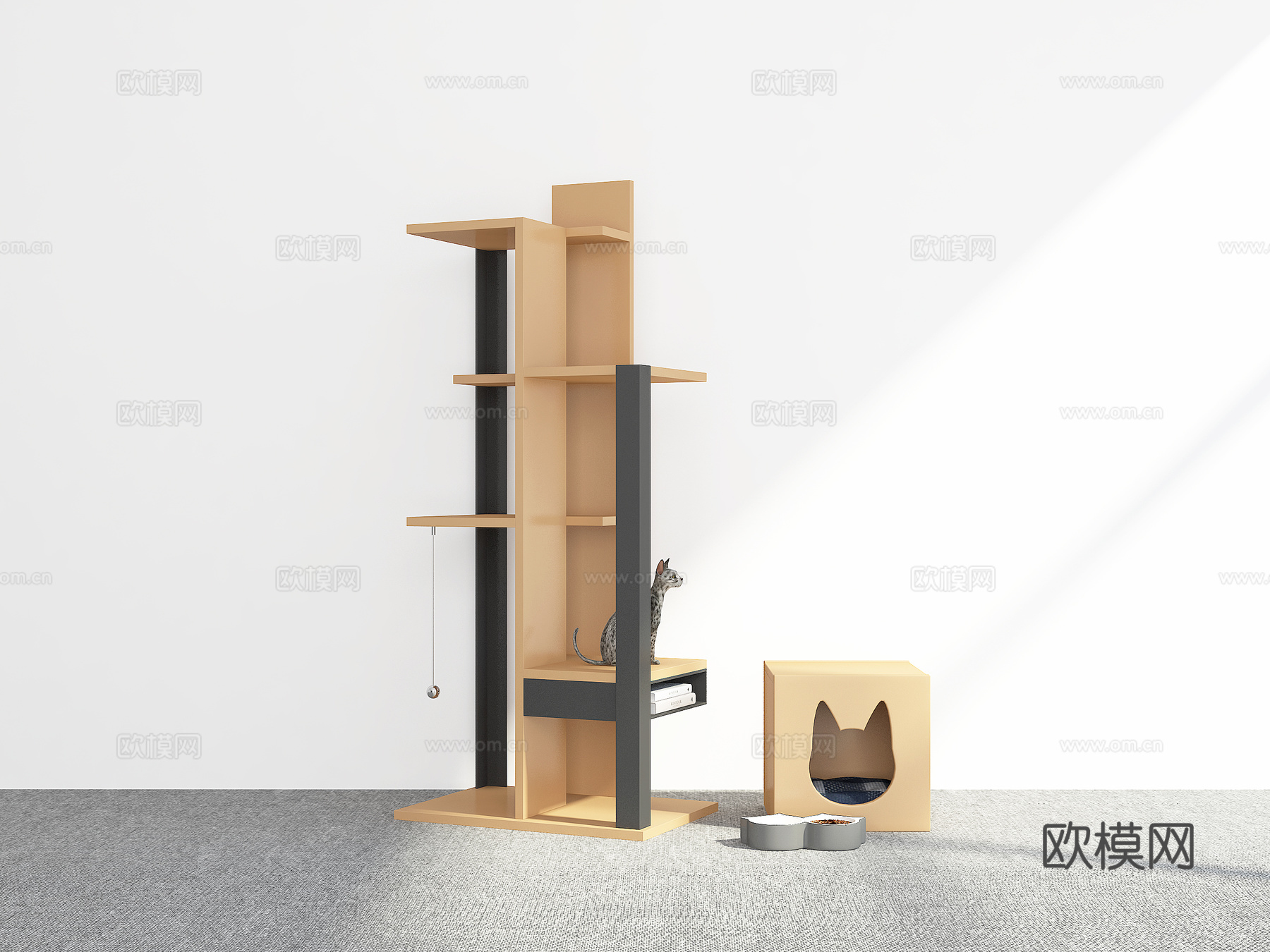 现代爬猫架3d模型