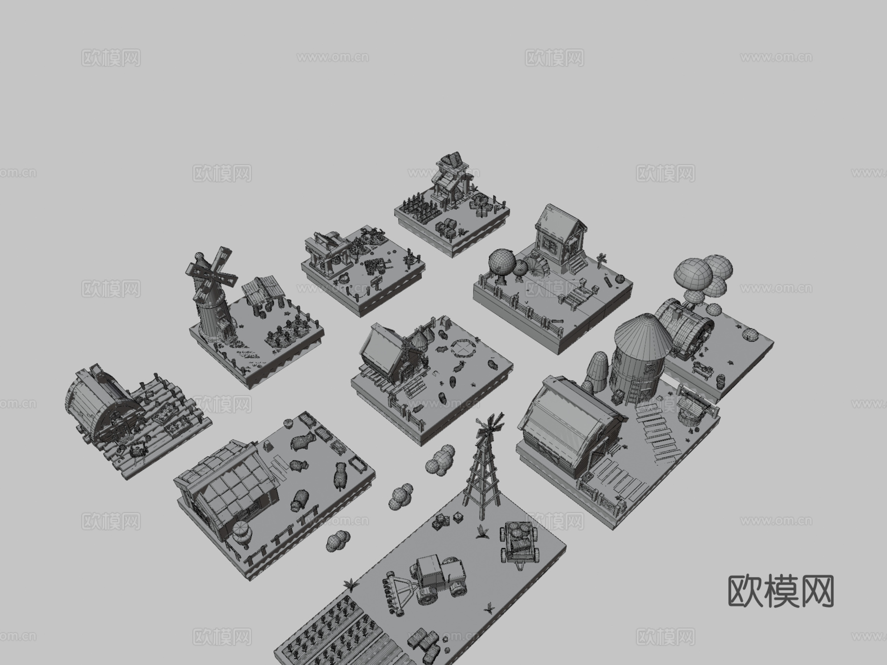 卡通农场岛屿-外观3d模型