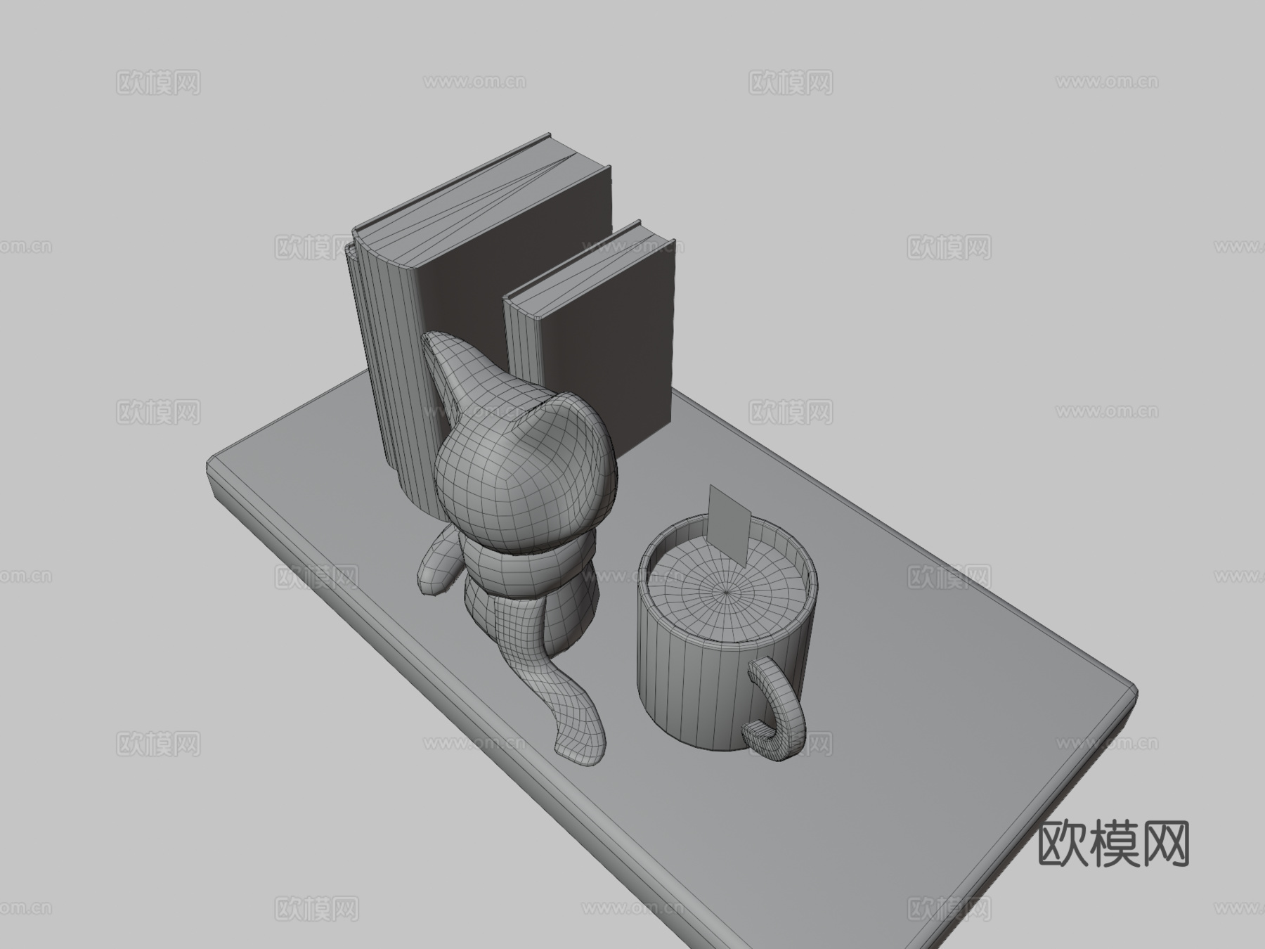 猫与书3d模型
