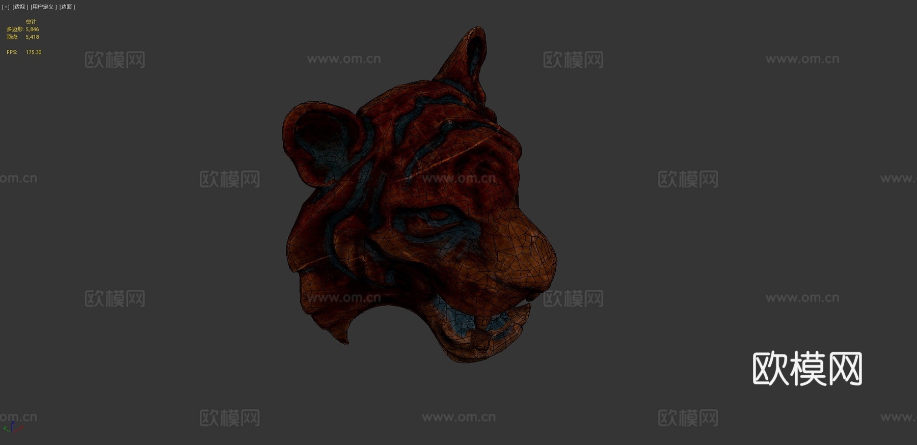风格化虎头3d模型