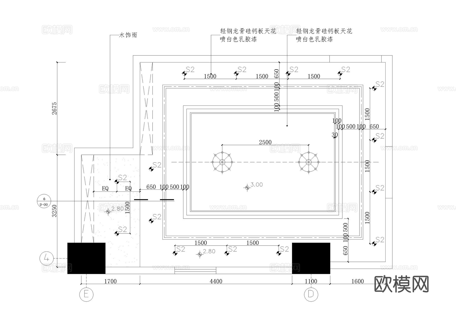 电影院VIP休息室施工图cad施工图