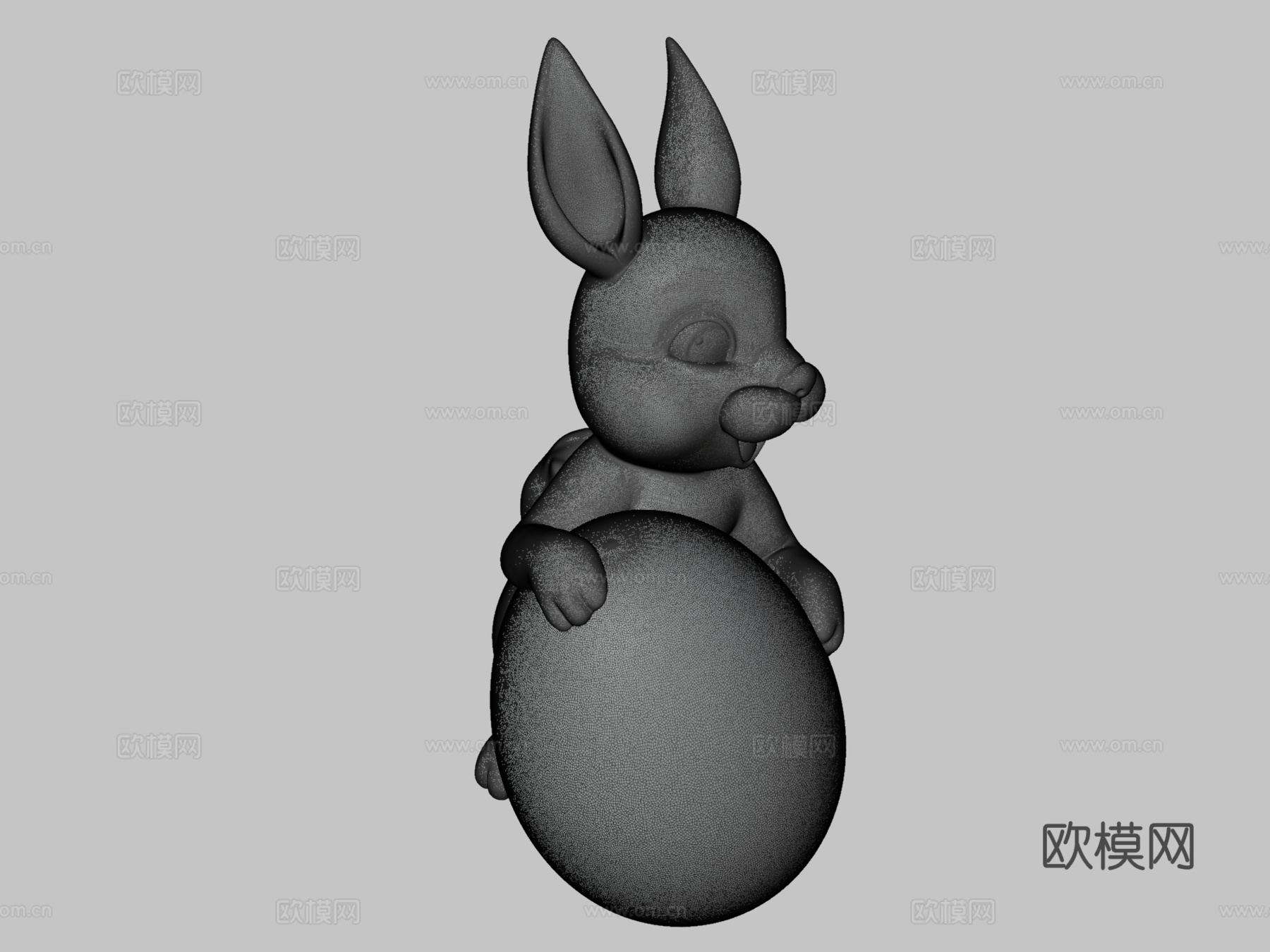 快乐复活节兔子3D版-带毛发3d模型