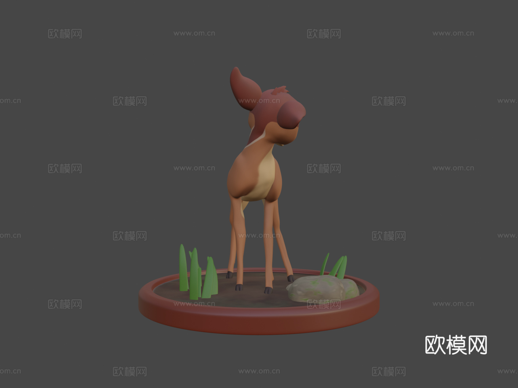 小鹿斑比蝴蝶3d模型