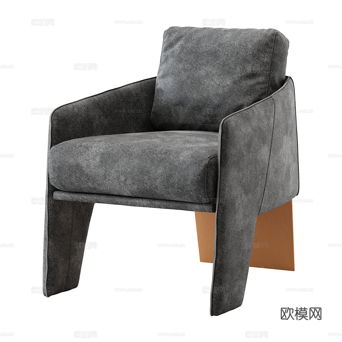 现代意式轻奢布艺扶手椅3d模型