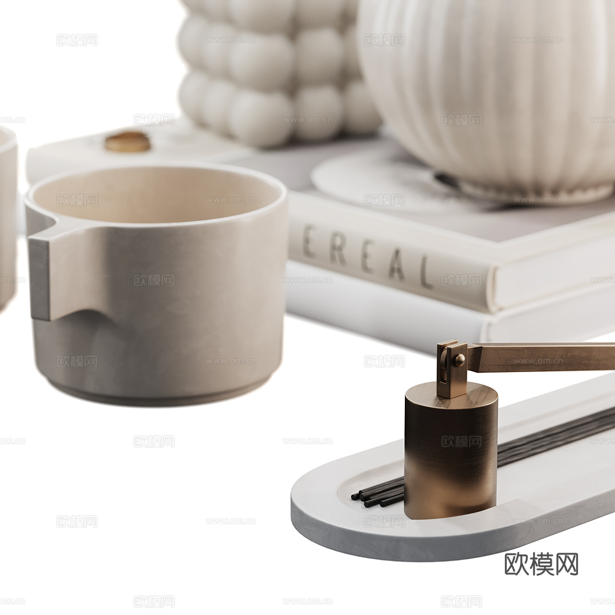新中式饰品摆件组合3d模型