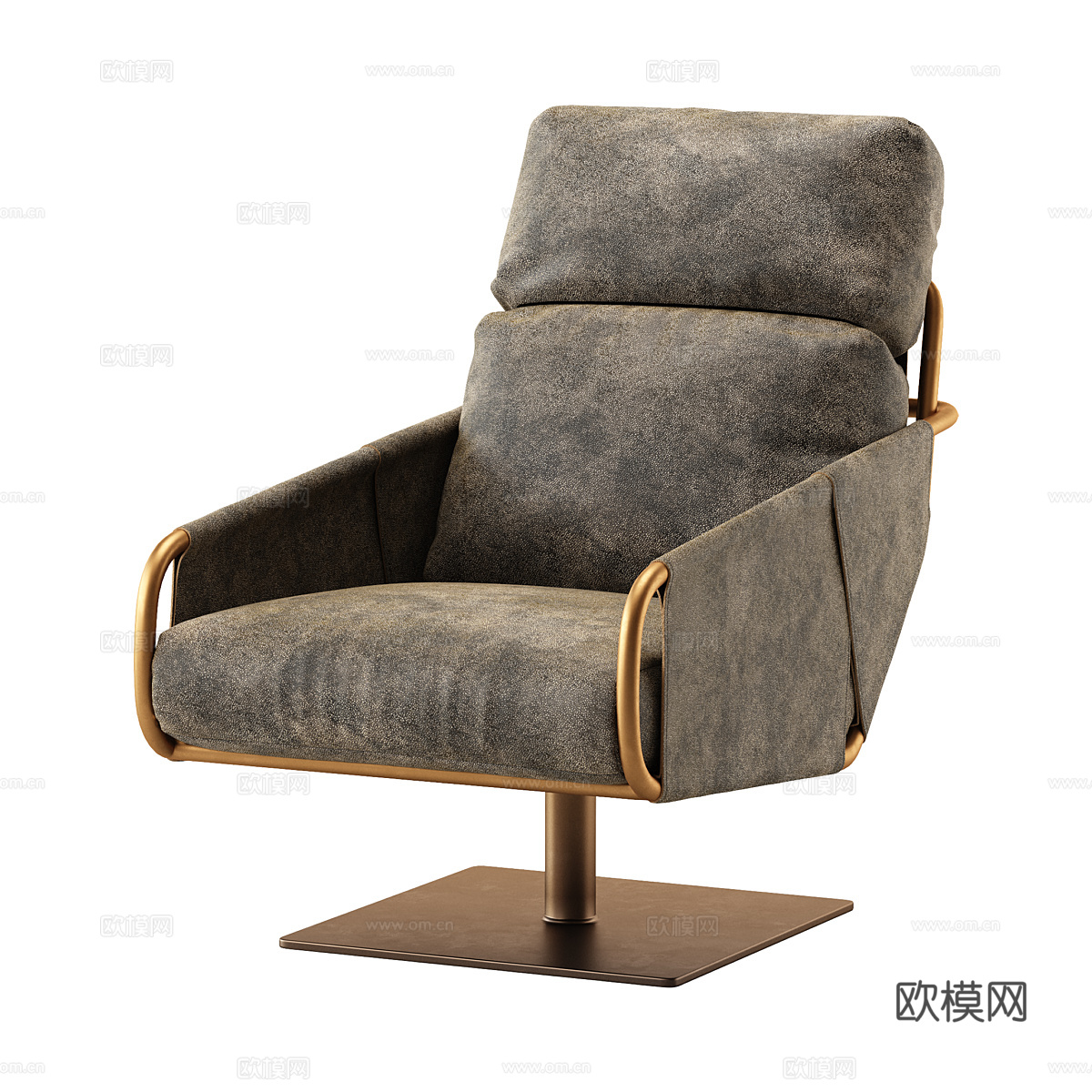 现代意式轻奢布艺办公椅3d模型