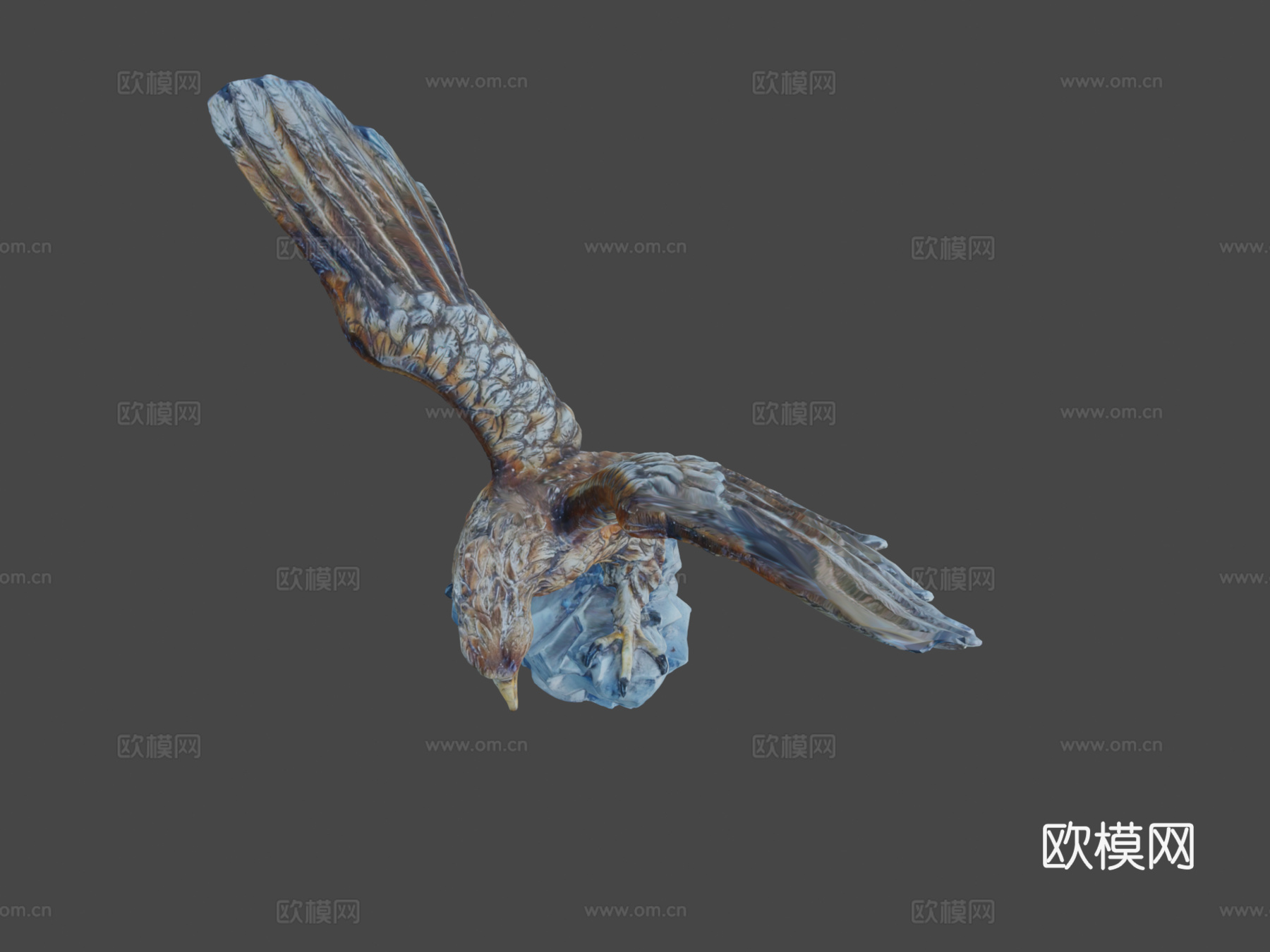 鹰雕像3d模型