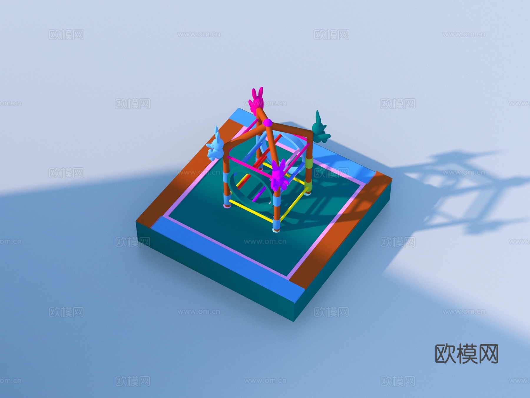卡通玩具 儿童乐园转转乐 旋转木马3d模型