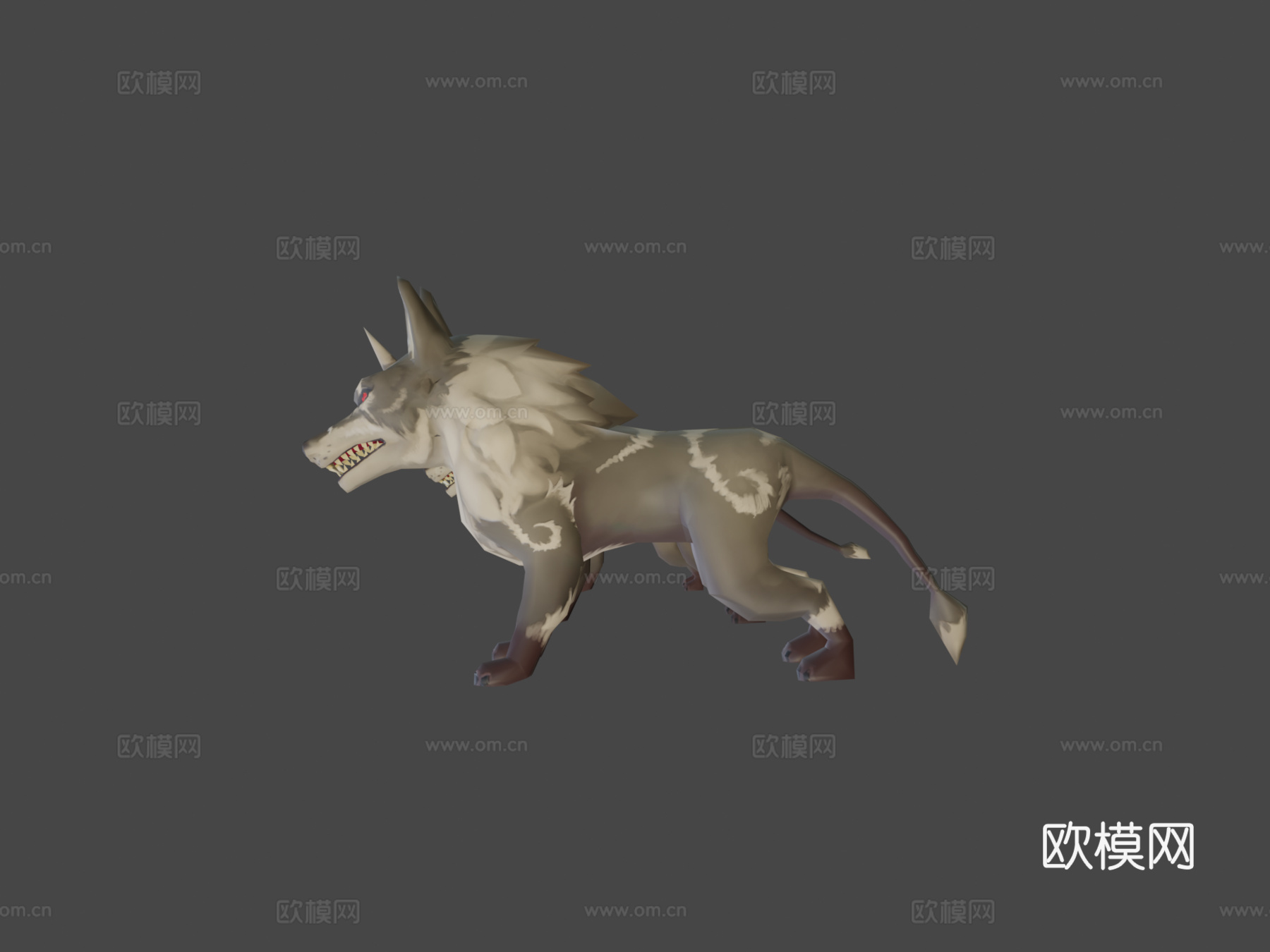 埃及狼冠军包-手绘低多边形3d模型