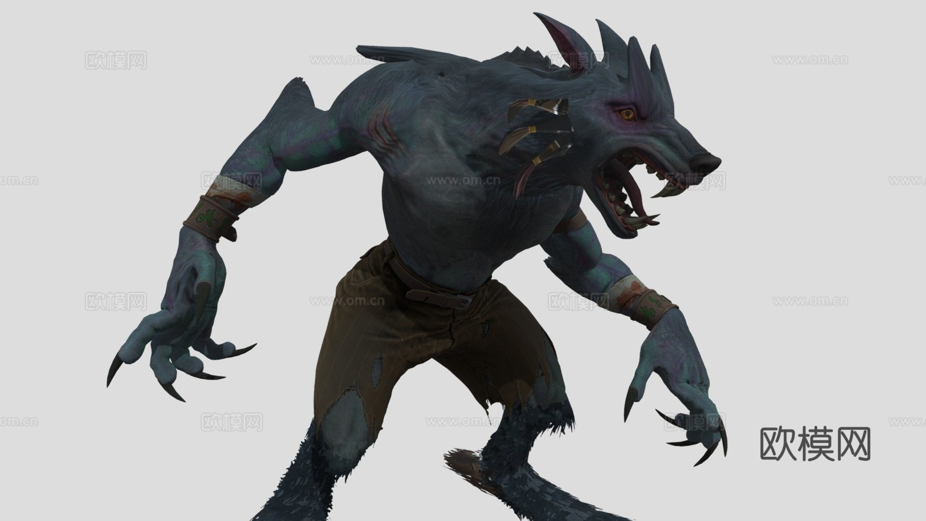恶魔狼人完整贴图3d模型