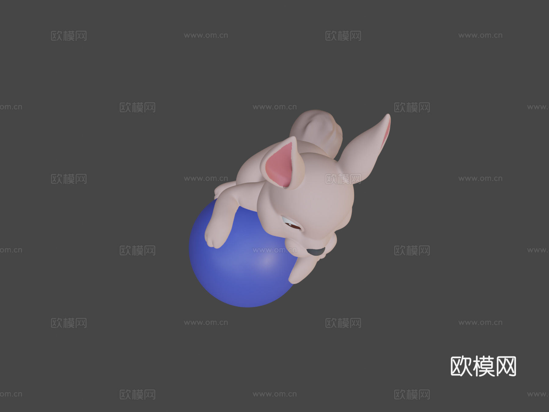 快乐复活节兔子3D版-带毛发3d模型