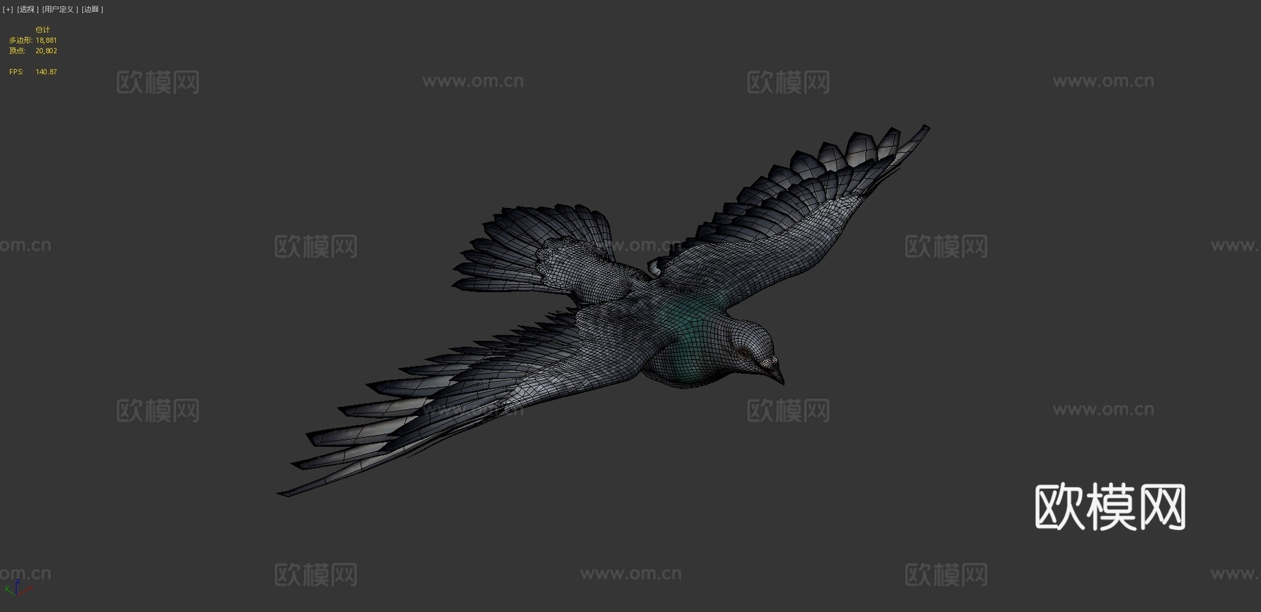 鸽子飞翔3d模型