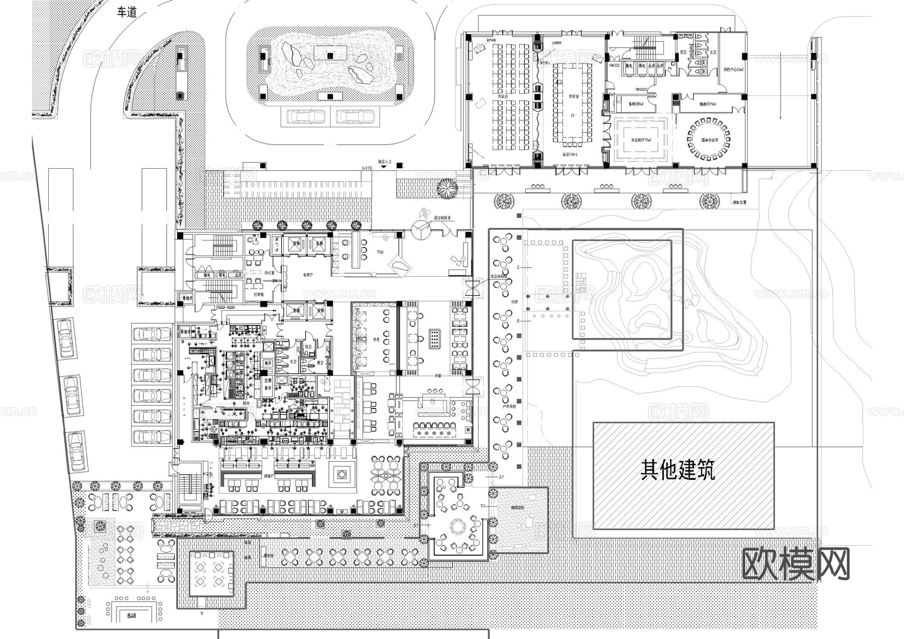 杭州精品民宿酒店平面图cad施工图
