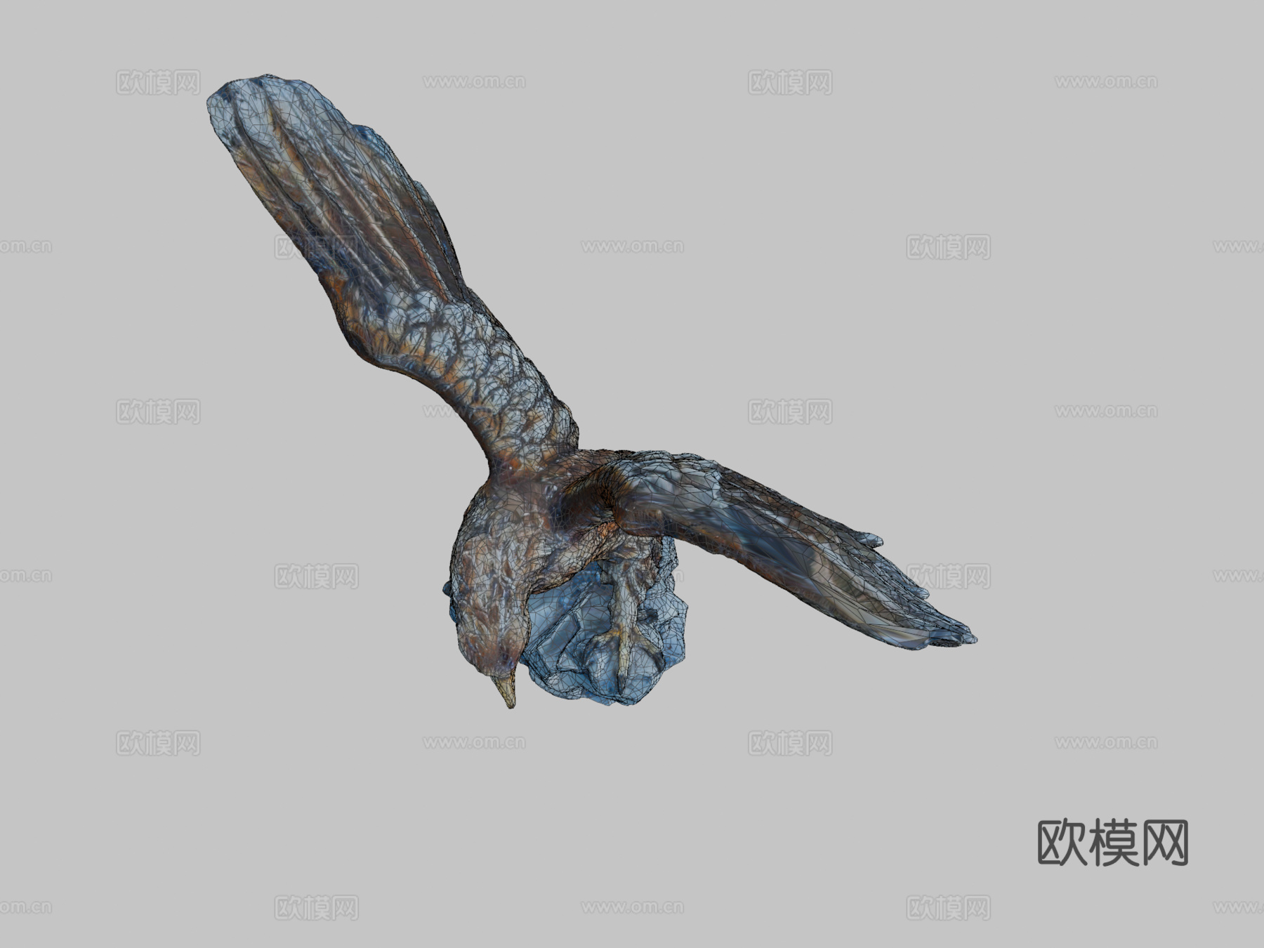 鹰雕像3d模型
