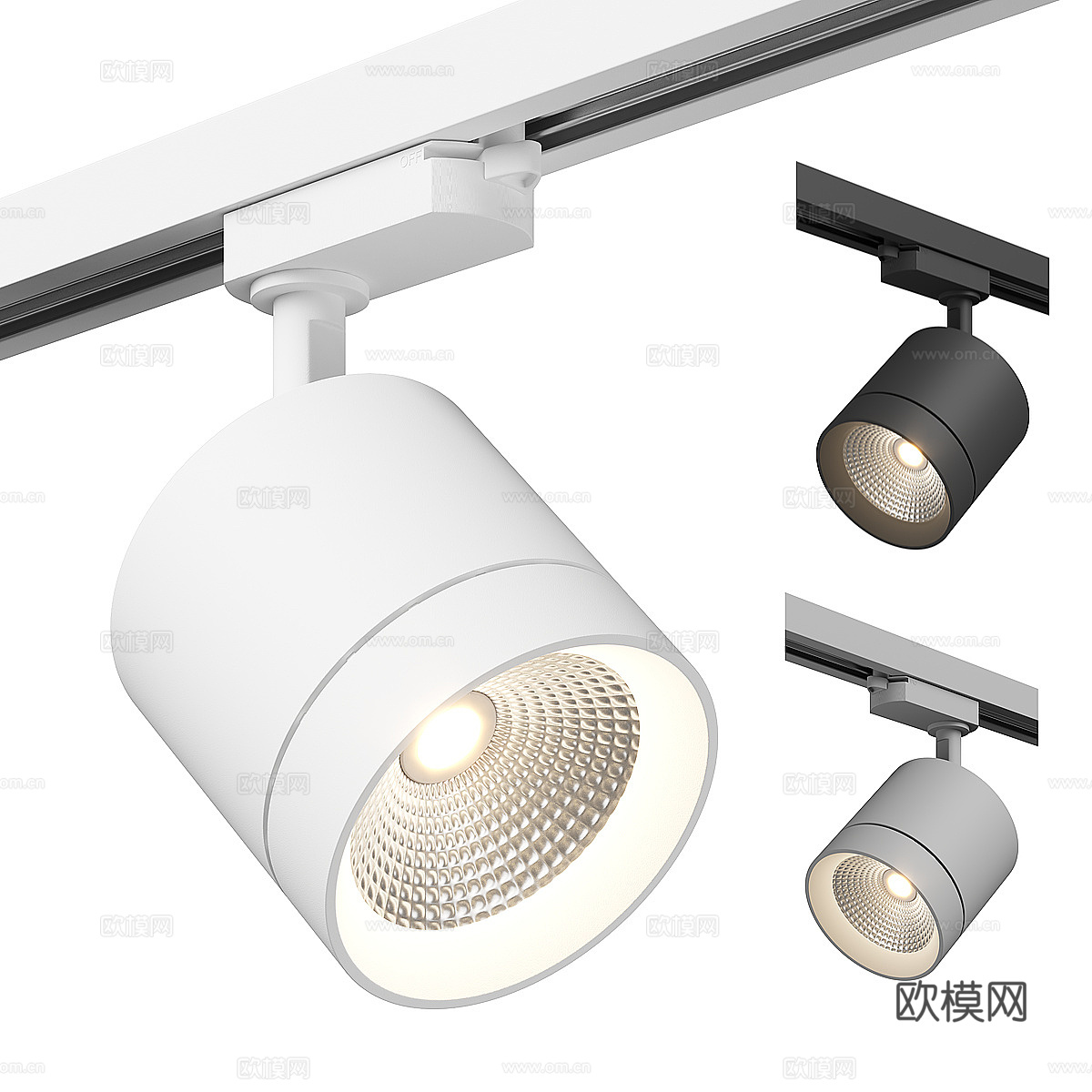 现代意式极简轨道射灯 磁吸射灯3d模型