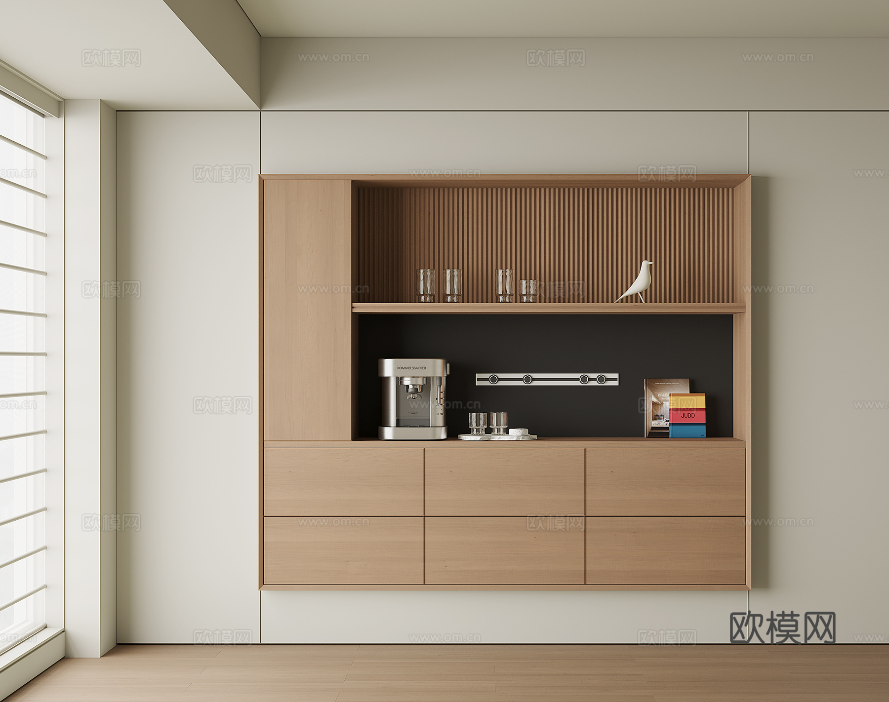 现代酒柜餐边柜3d模型下载