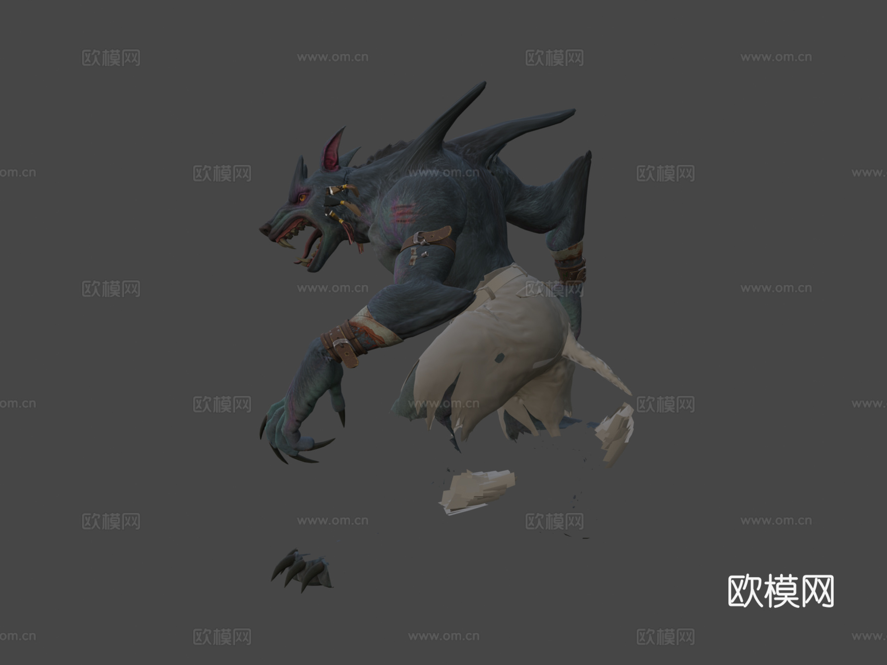 恶魔狼人完整贴图3d模型