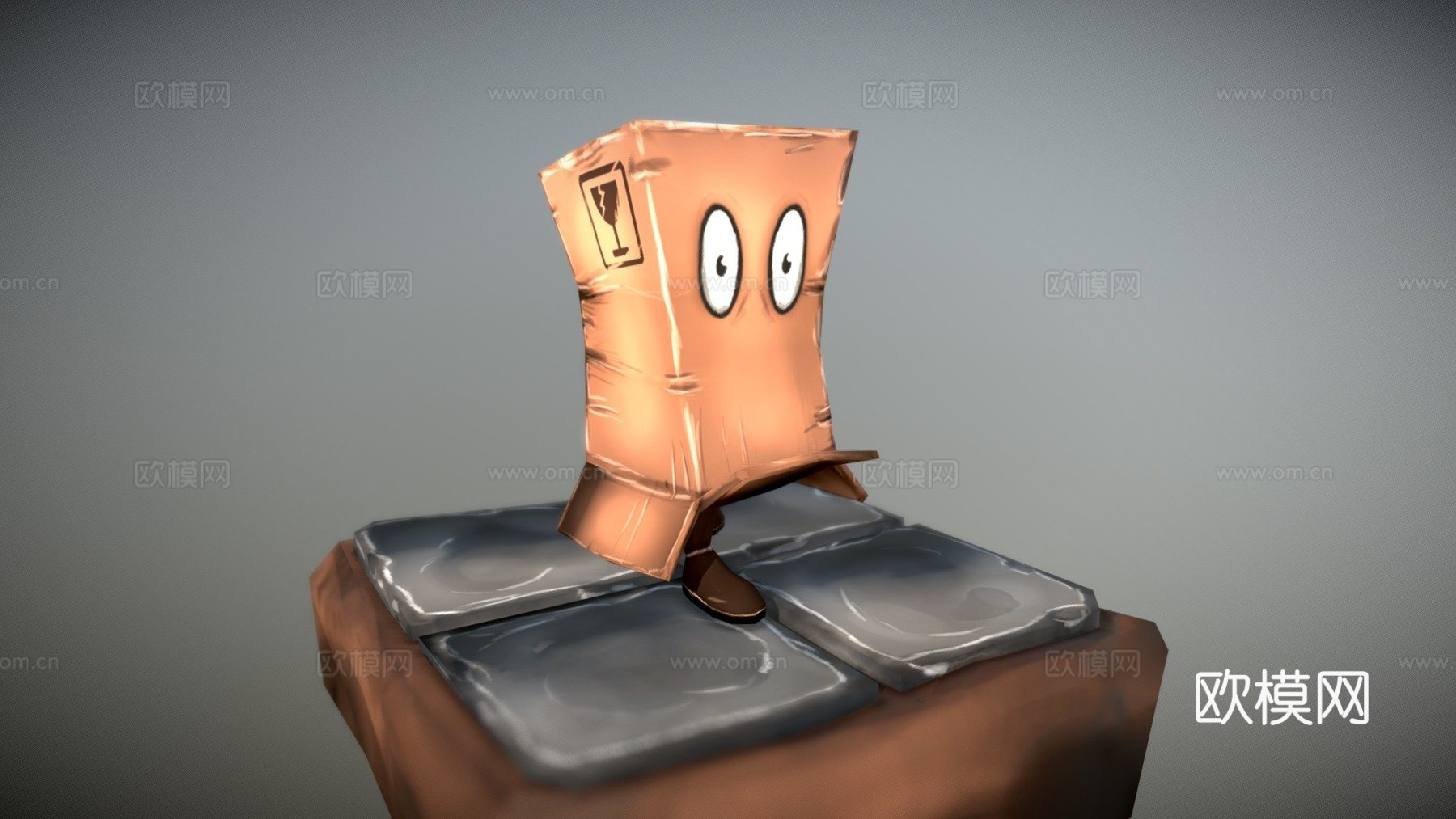 纸盒人-3D角色模型3d模型