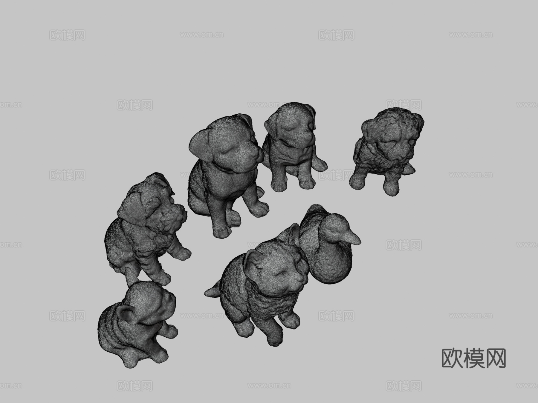 幼小动物雕像3d模型