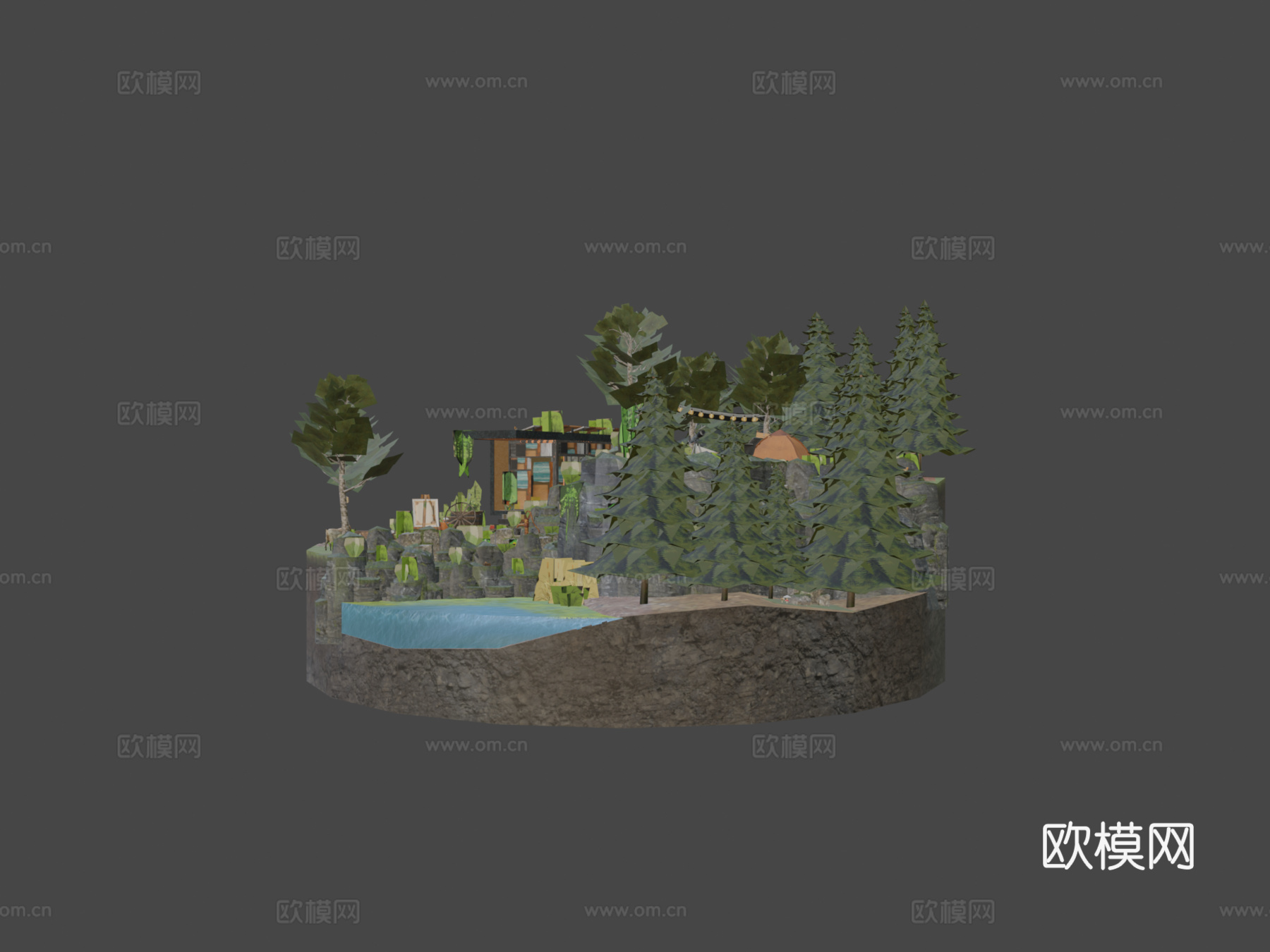 生态场景立体模型3d模型
