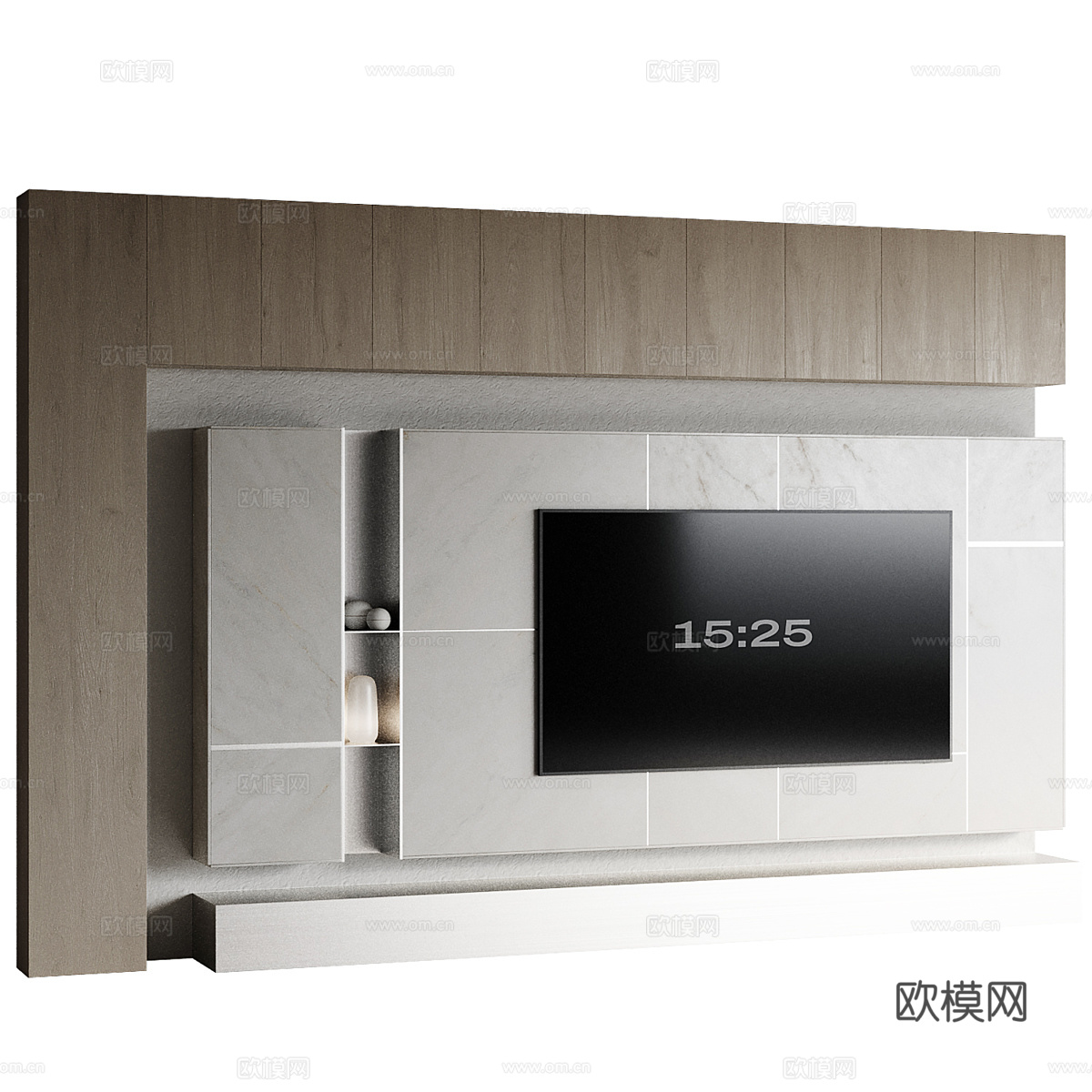 现代意式极简电视背景墙3d模型