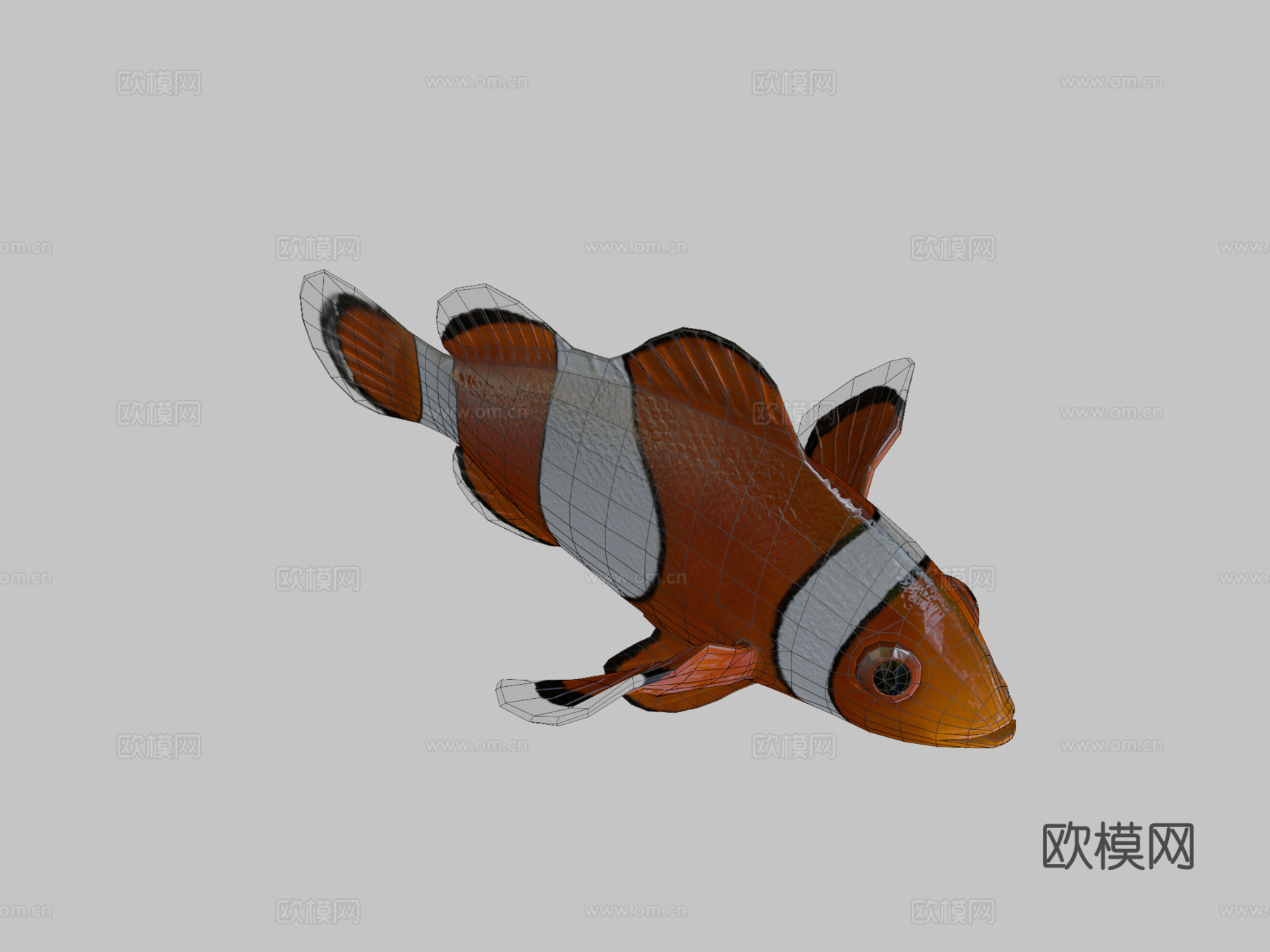 海葵鱼小丑鱼绑定3d模型