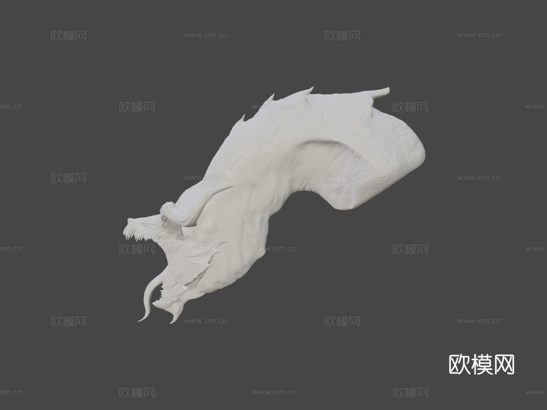 龙半身像3d模型