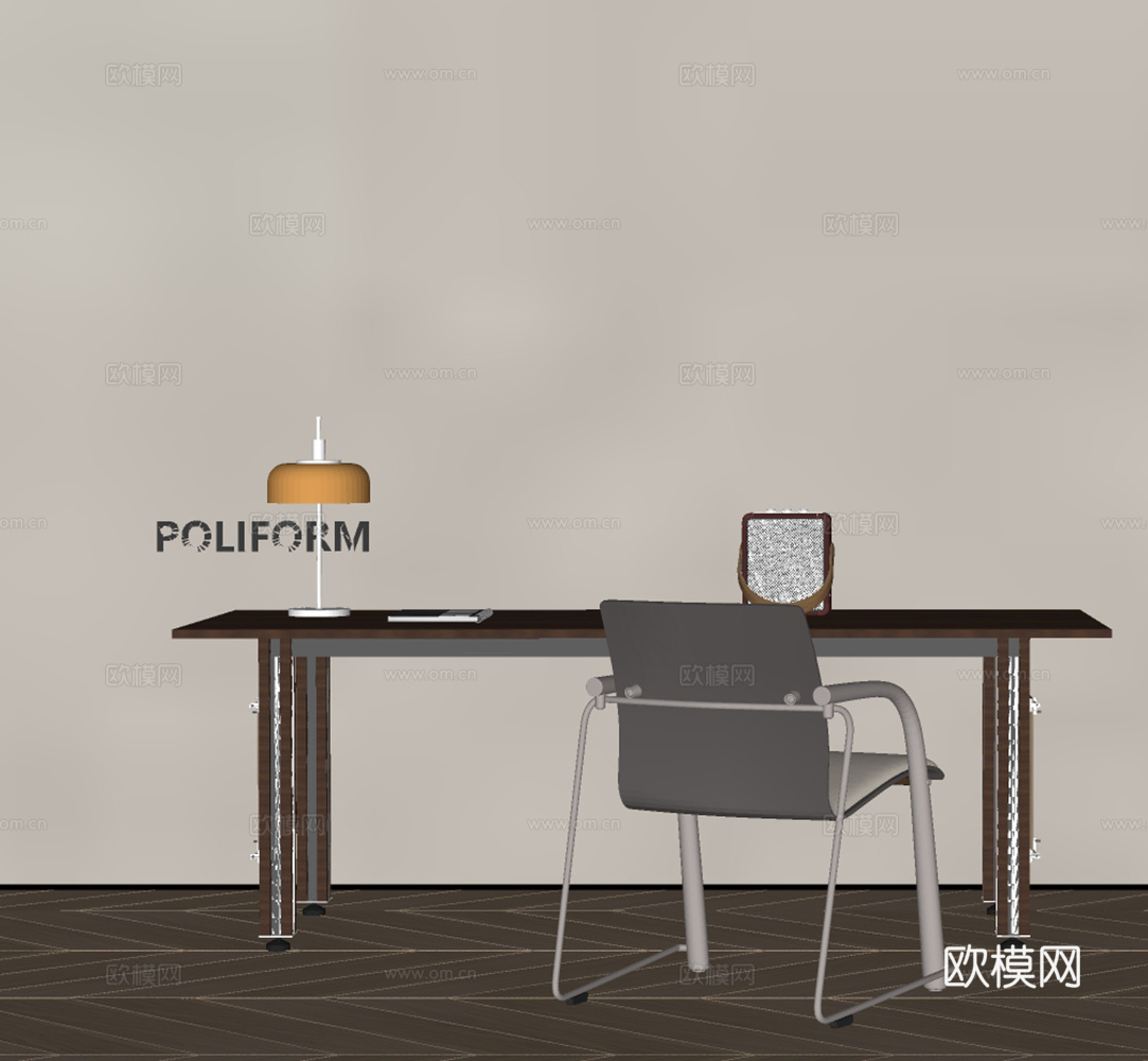 现代书桌su模型