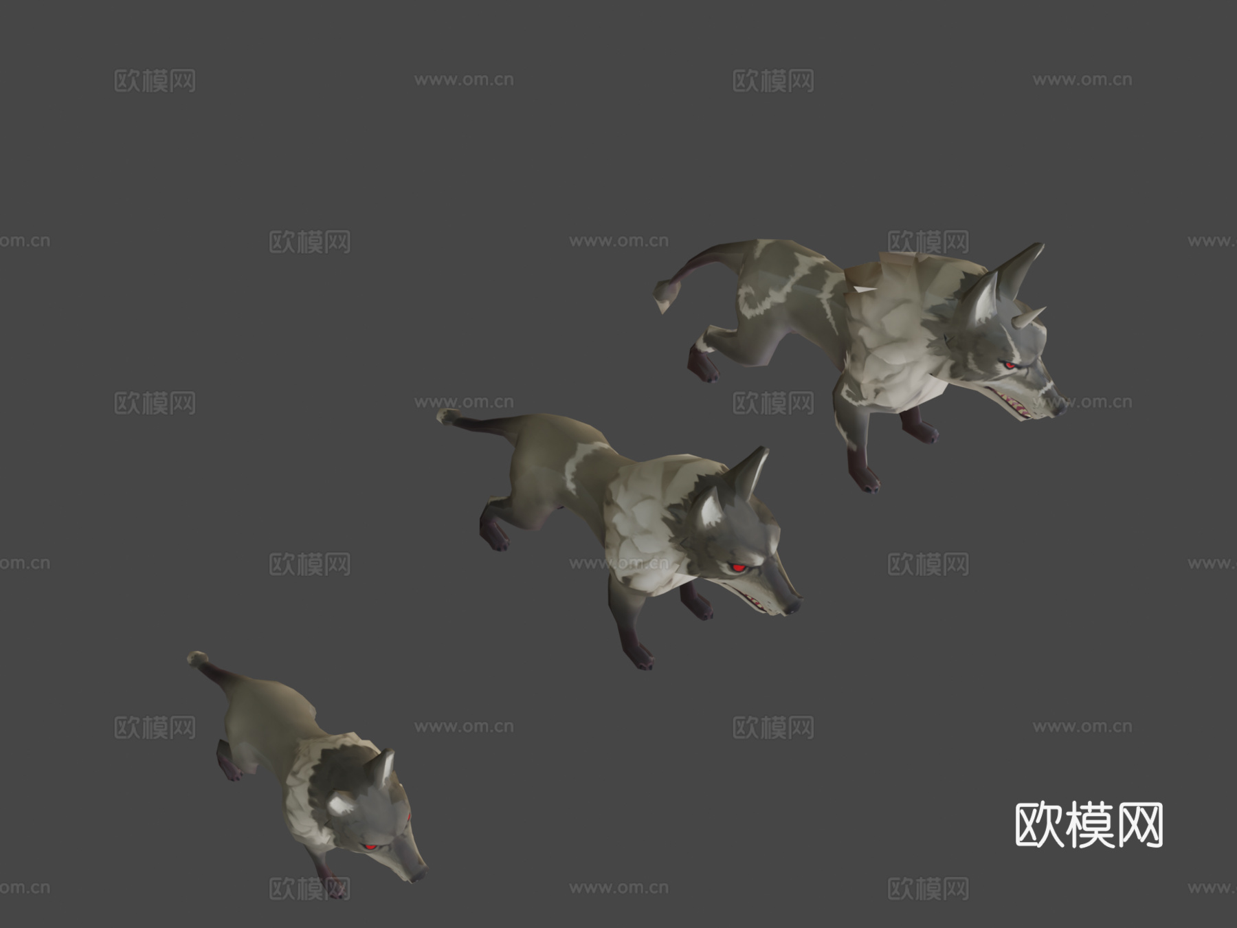 埃及狼冠军包-手绘低多边形3d模型