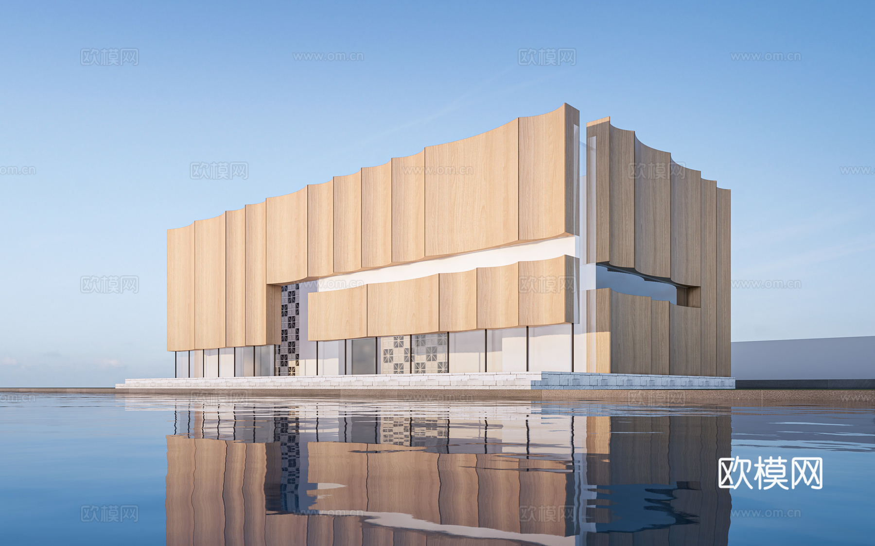 现代小公建 驿站建筑 小型商业建筑 咖啡厅建筑su模型