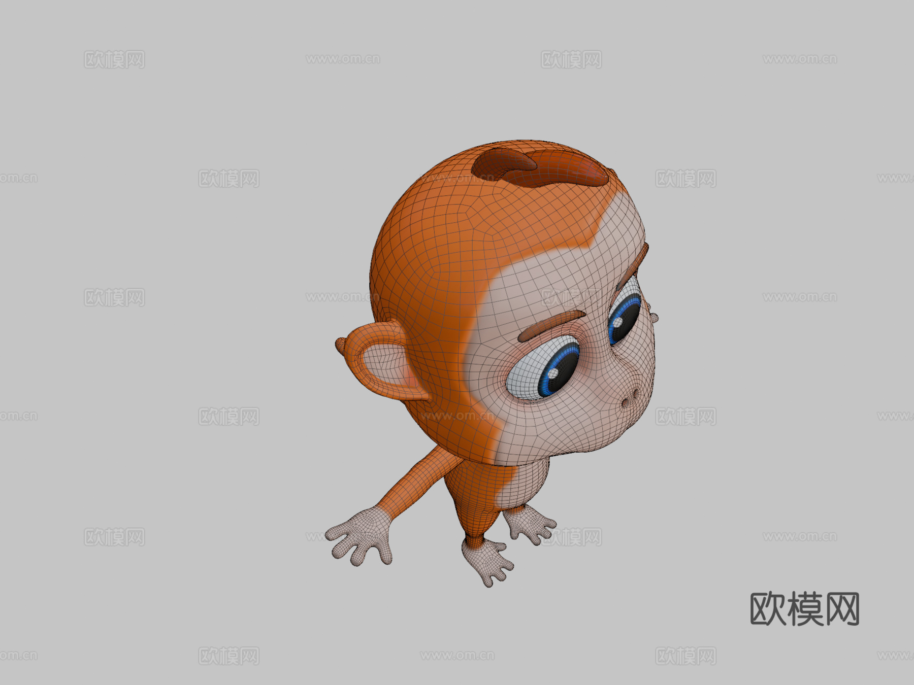 资产 - 卡通 - 动物 - 猴子 - 绑定3D3d模型