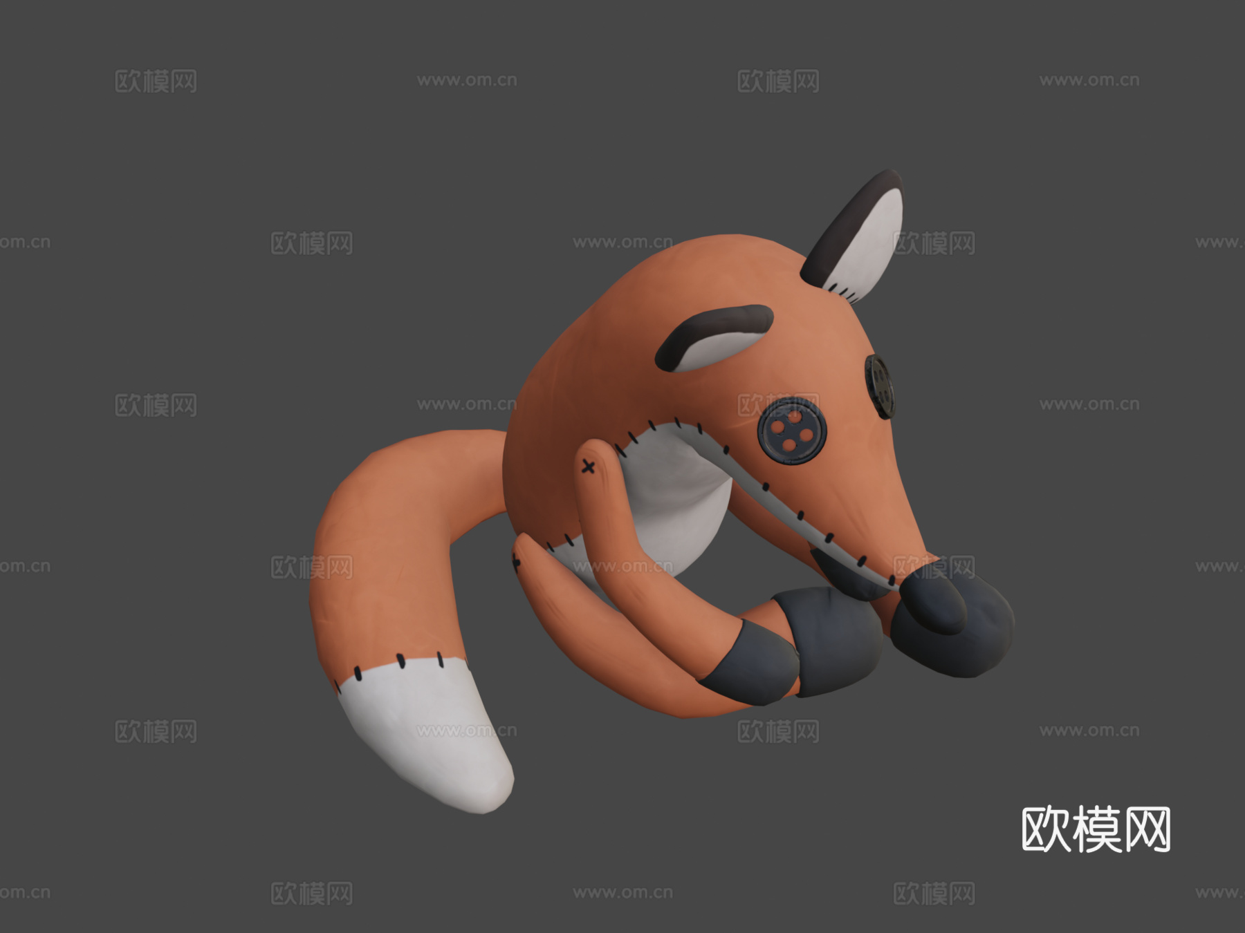 狐狸毛绒玩具3d模型3d模型