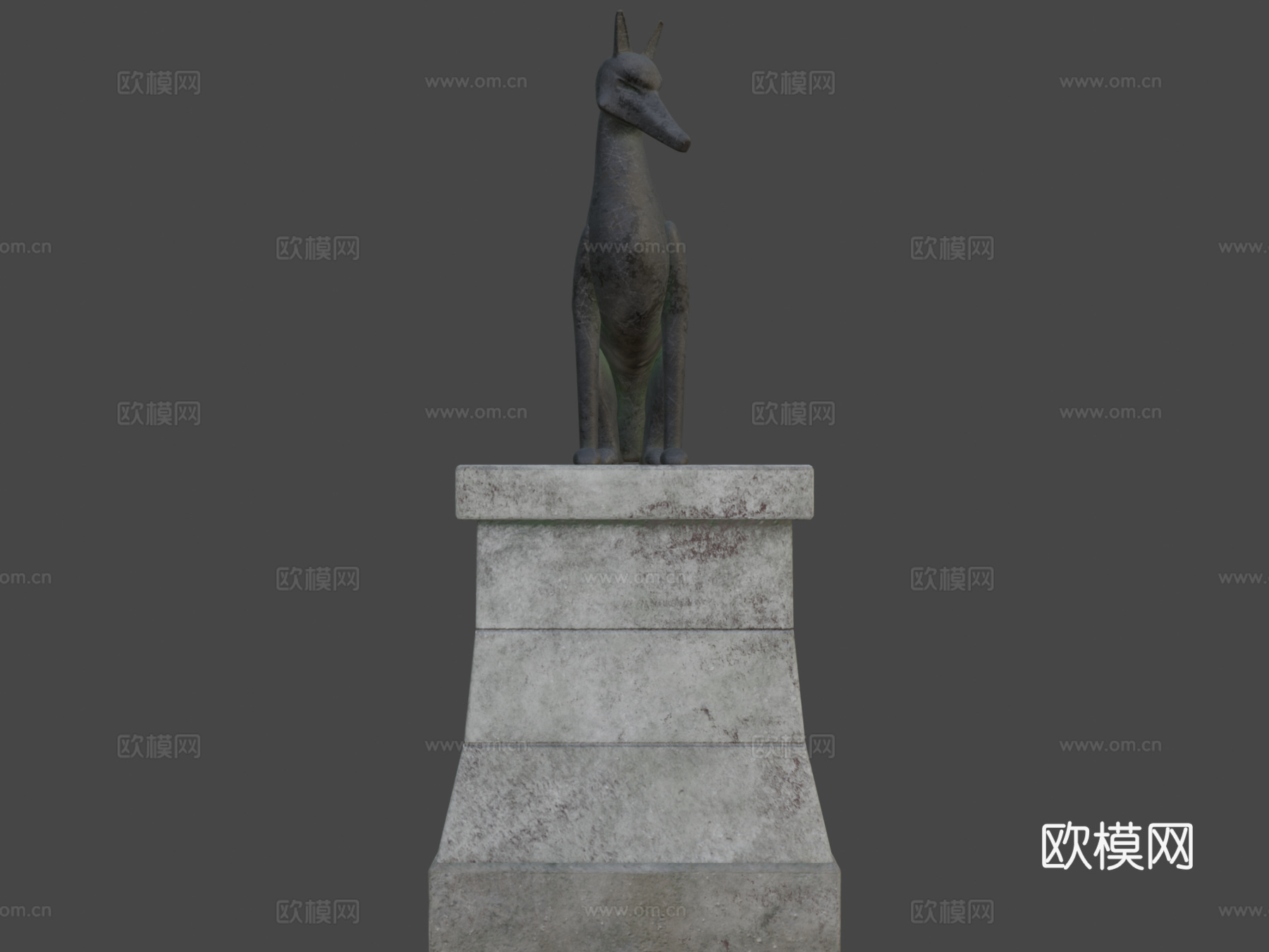 狐神社雕像3d模型