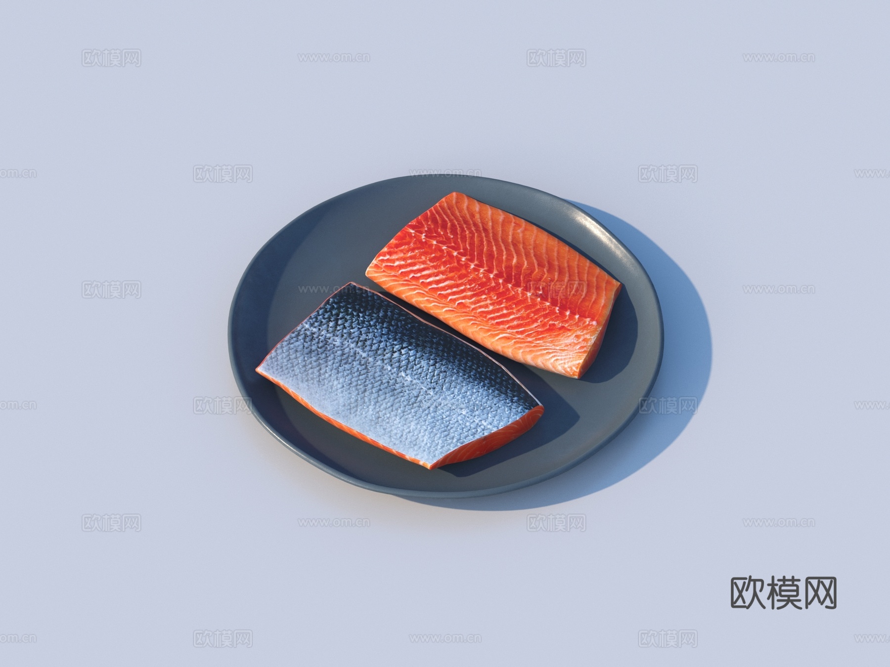 鱼肉 三文鱼 食物 美食3d模型