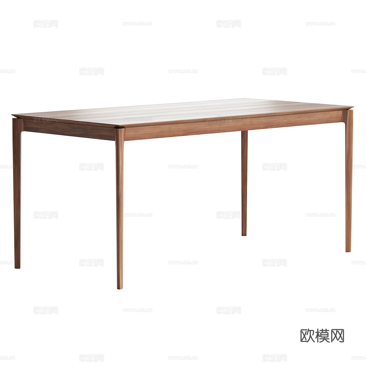 现代意式极简实木餐桌3d模型