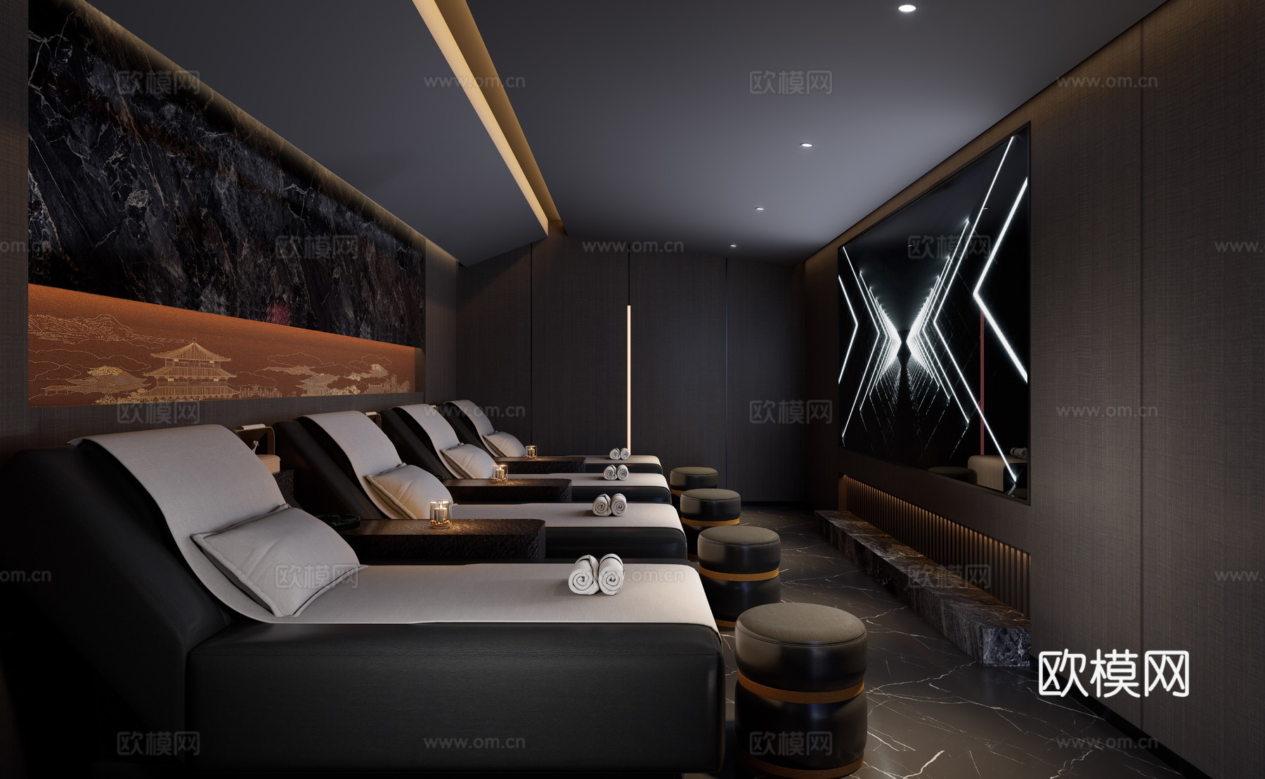 足浴包间/足浴店/足浴su模型