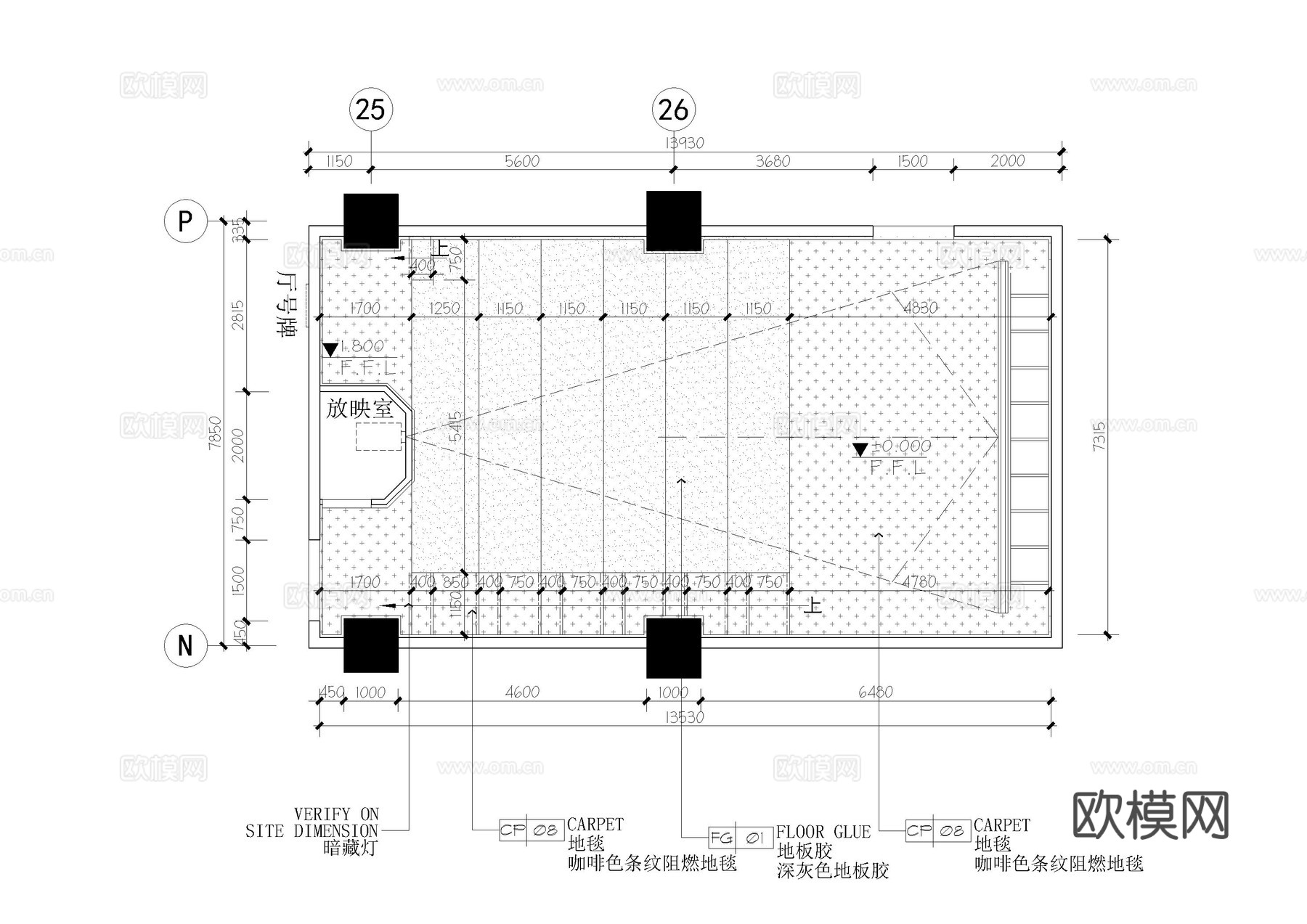 3套影厅施工图cad施工图