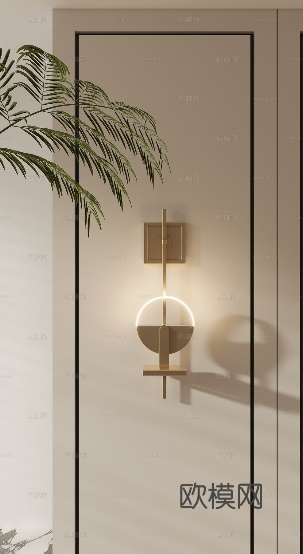 轻奢壁灯3d模型下载