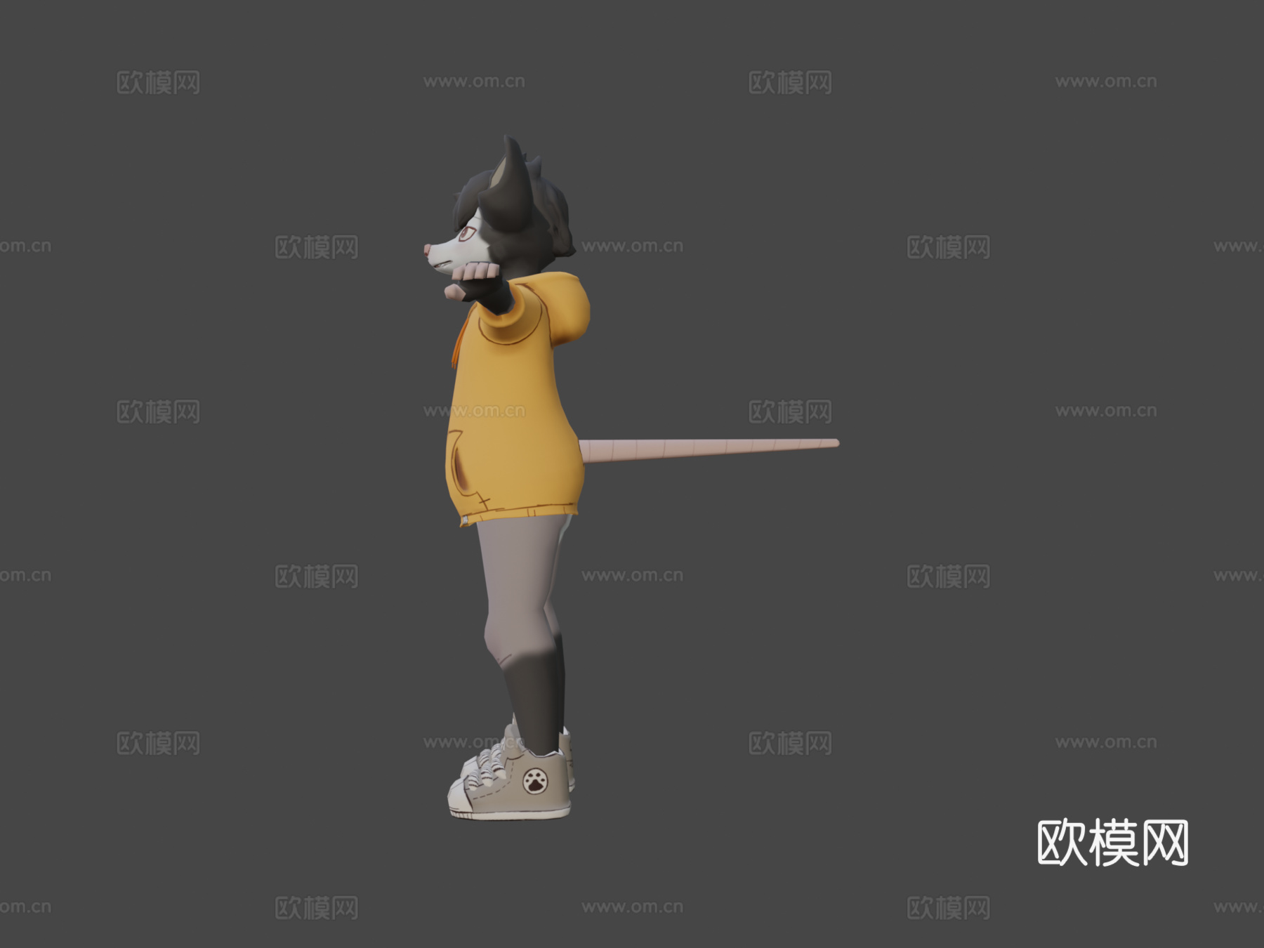 男性毛茸茸负鼠3d模型