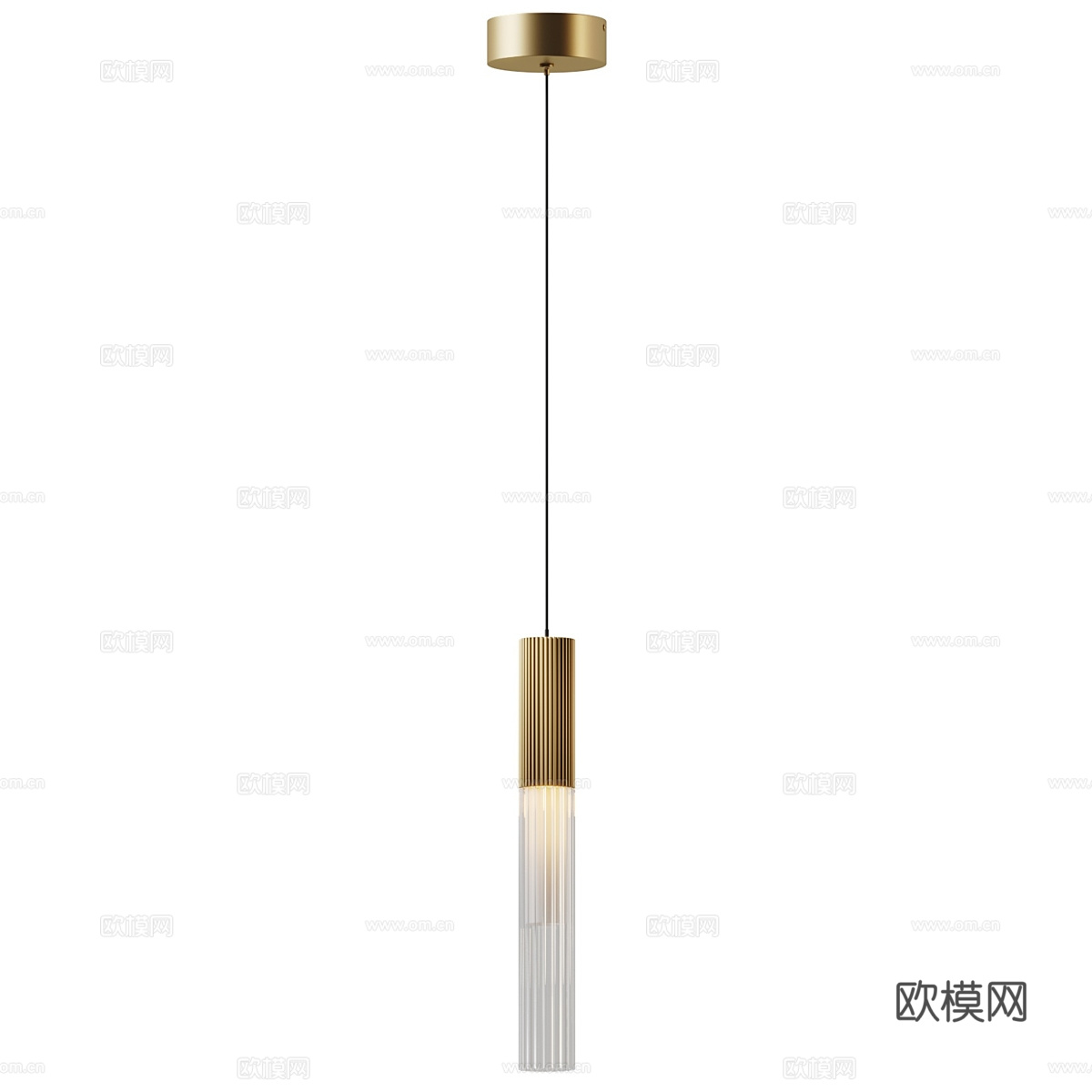 现代轻奢极简金属装饰小吊灯3d模型