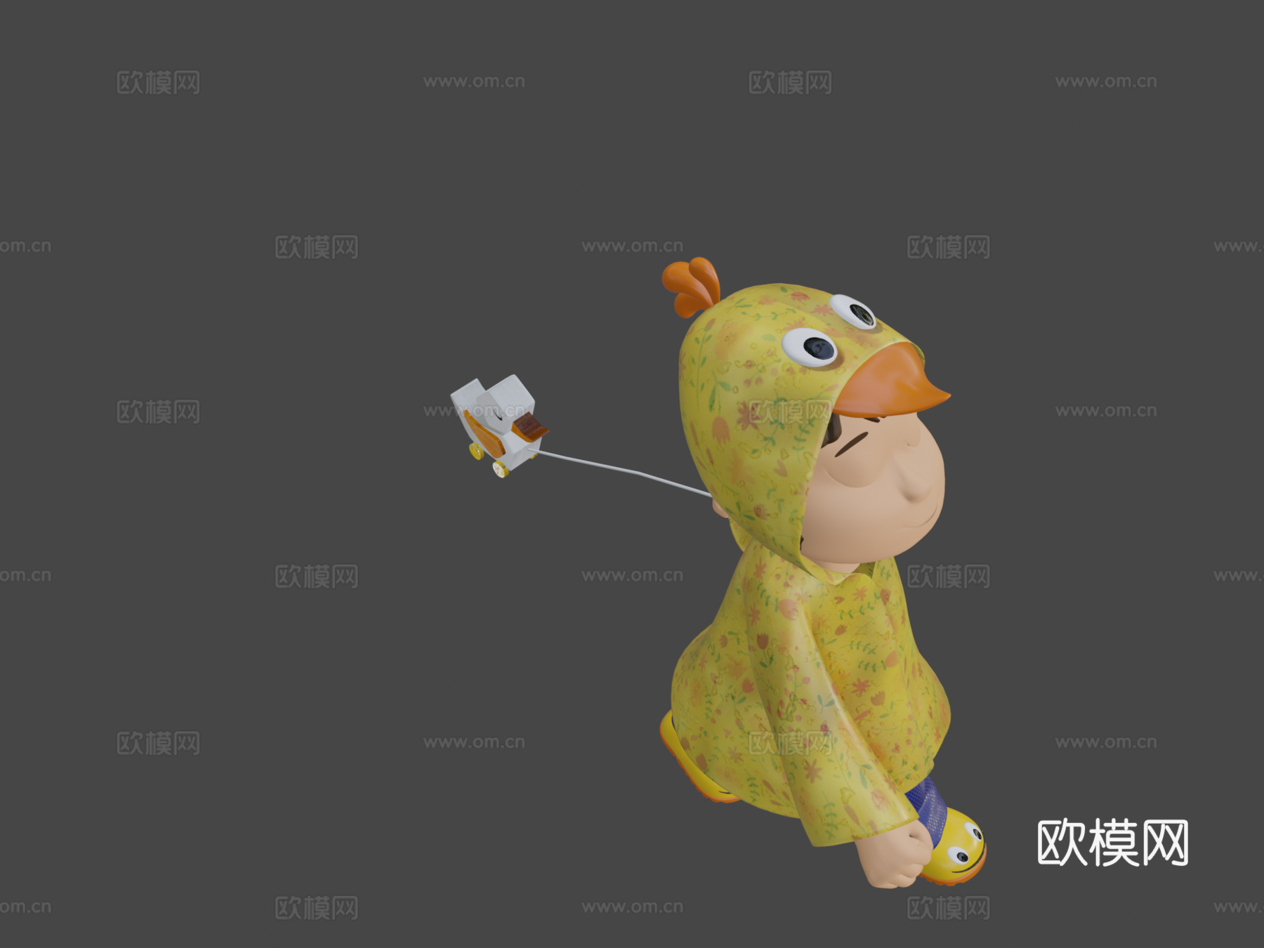 鸭子跟随姿态3d模型