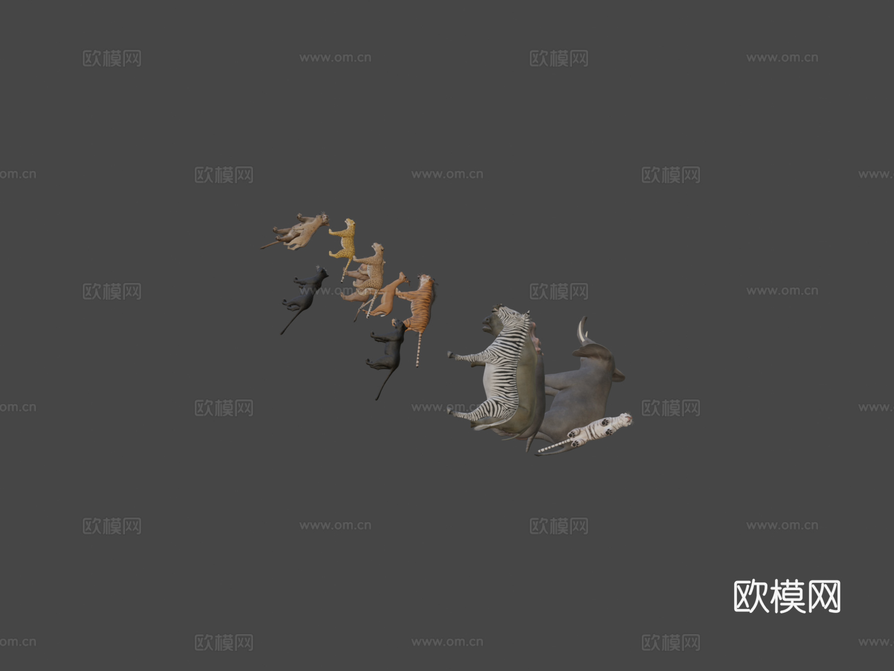 非洲动物包3d模型