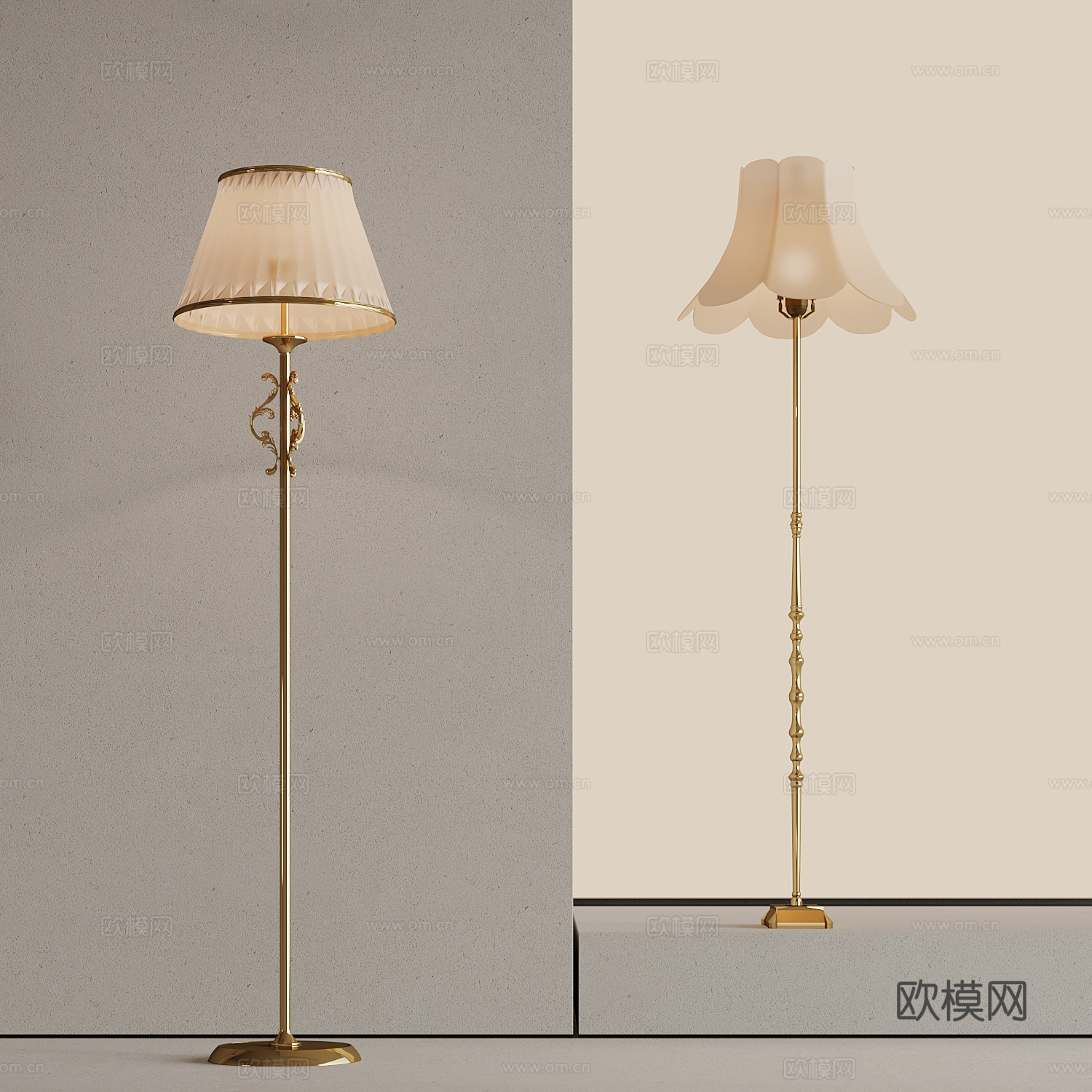 落地灯 法式落地灯3d模型