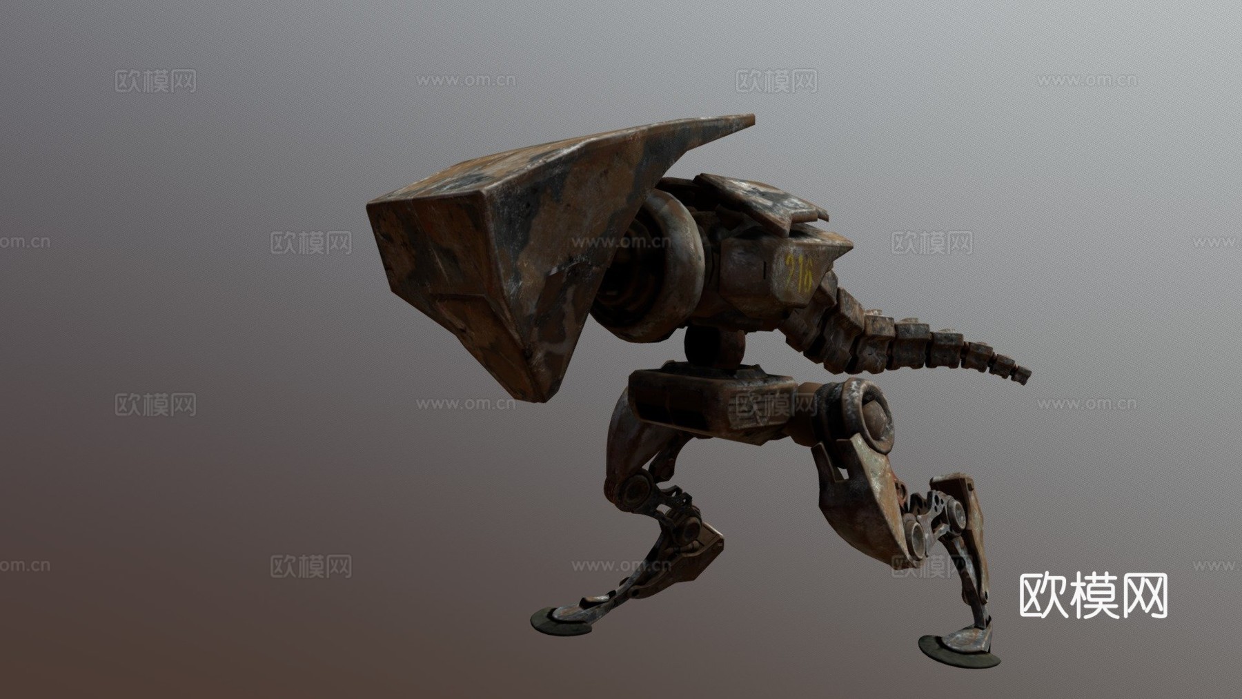 机械霸王龙咆哮动画3d模型