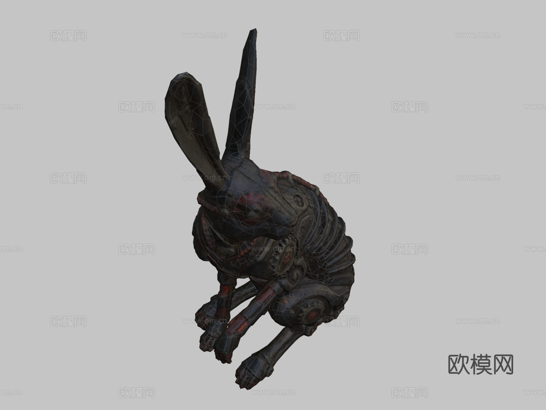蒸汽朋克兔子雕像3d模型