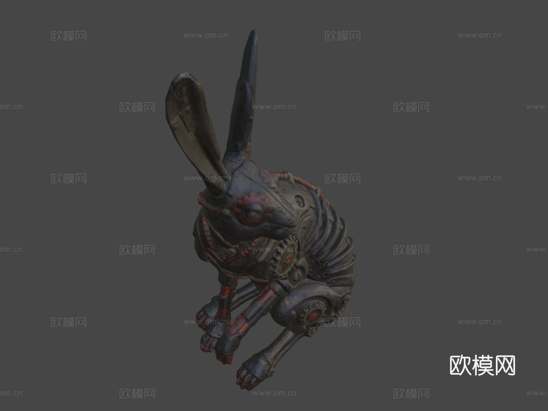 蒸汽朋克兔子雕像3d模型