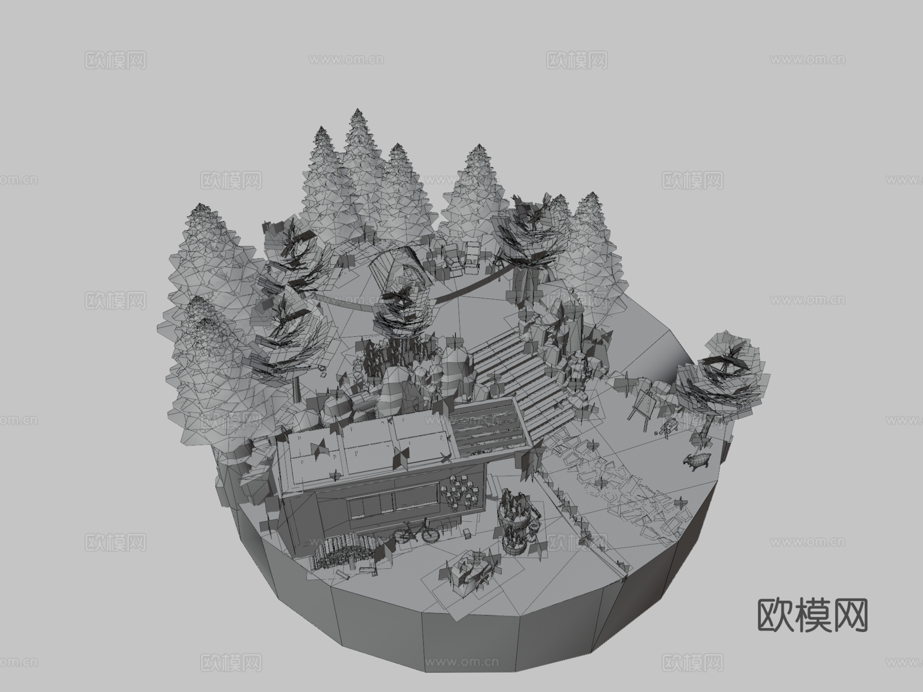 生态场景立体模型3d模型