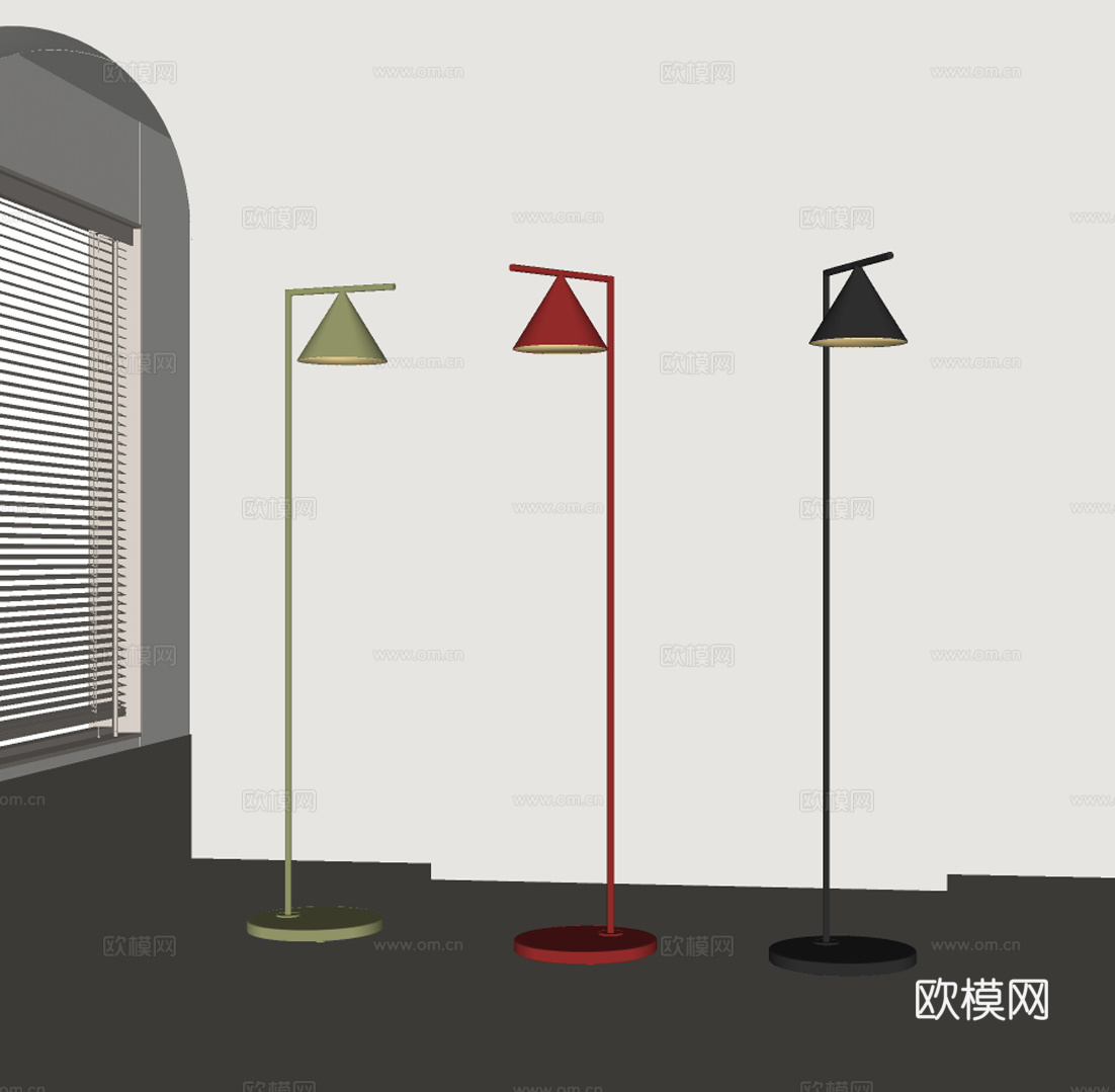 现代极简落地灯 儿童落地灯su模型